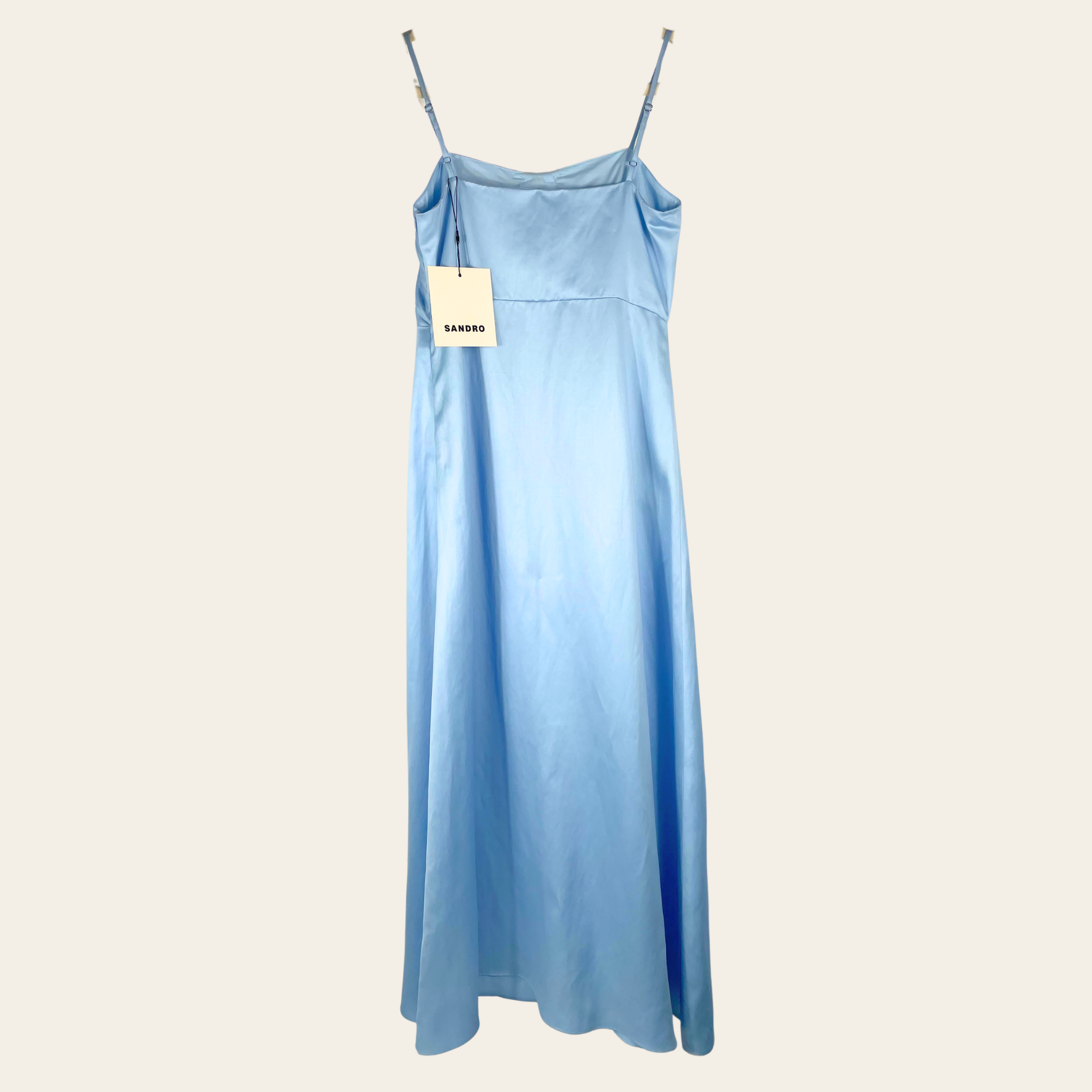 SANDRO – Robe Midi Satinée “Cinderella”, Taille 38