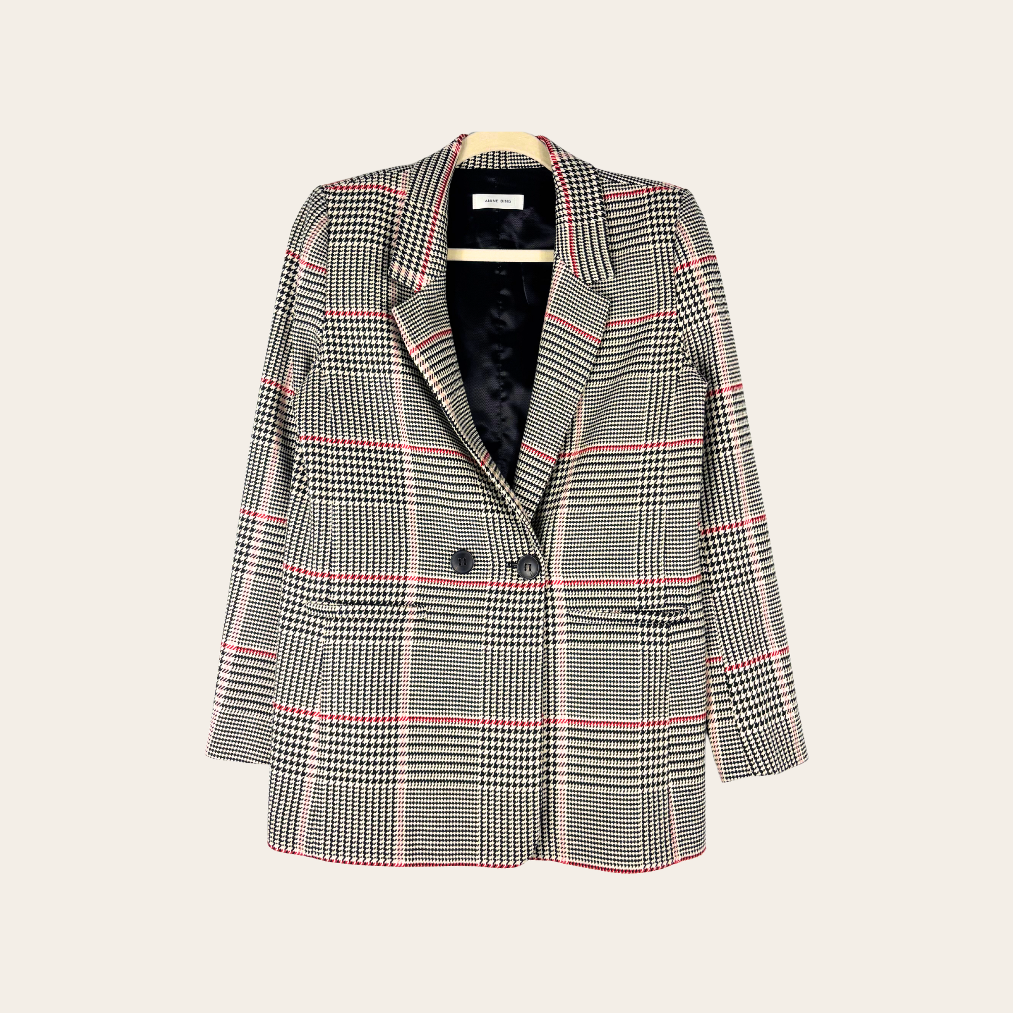 ANINE BING – Blazer Croisé Prince-de-Galles, XS