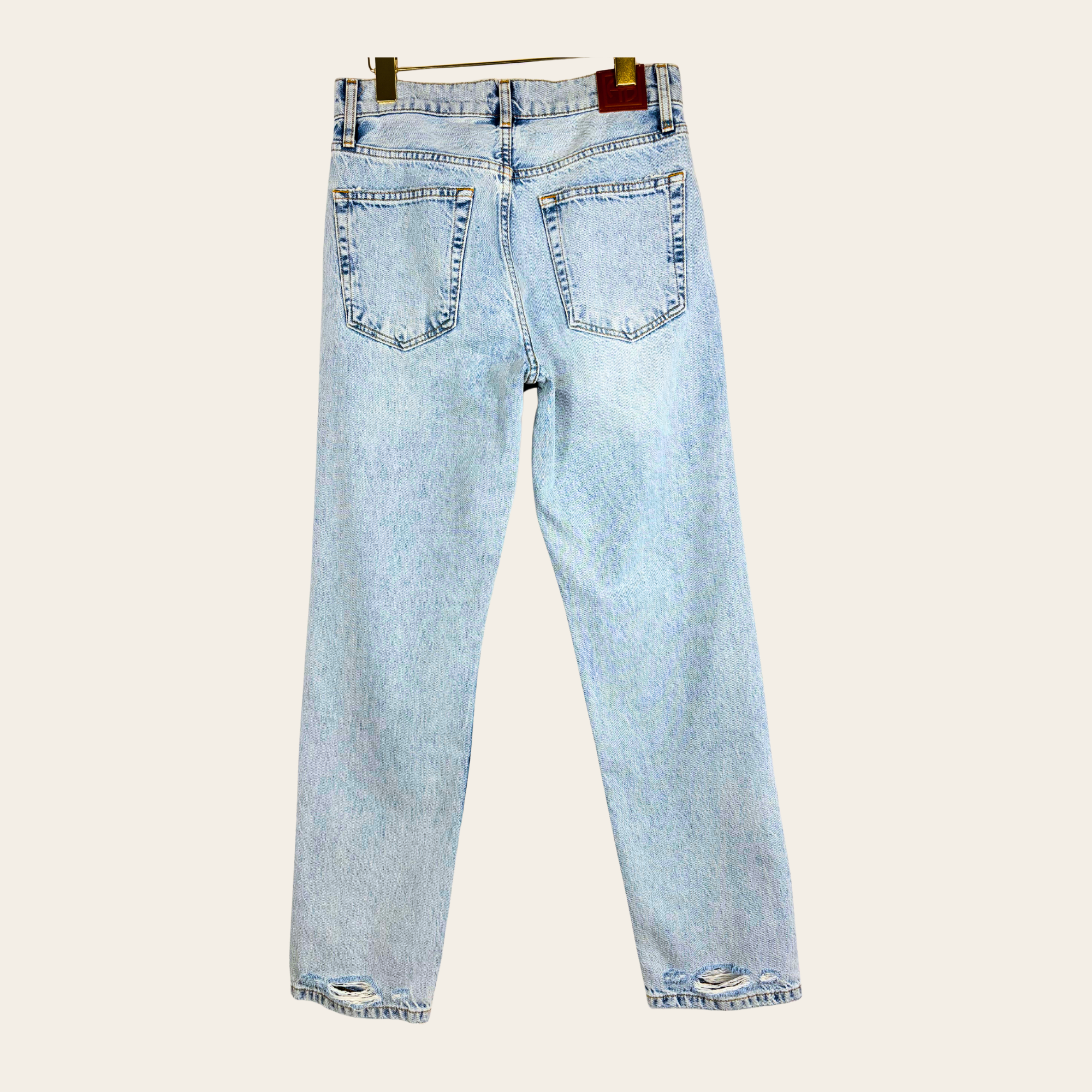 ANINE BING – Jean Délavé Coupe Droite Effet Usé, Taille 27
