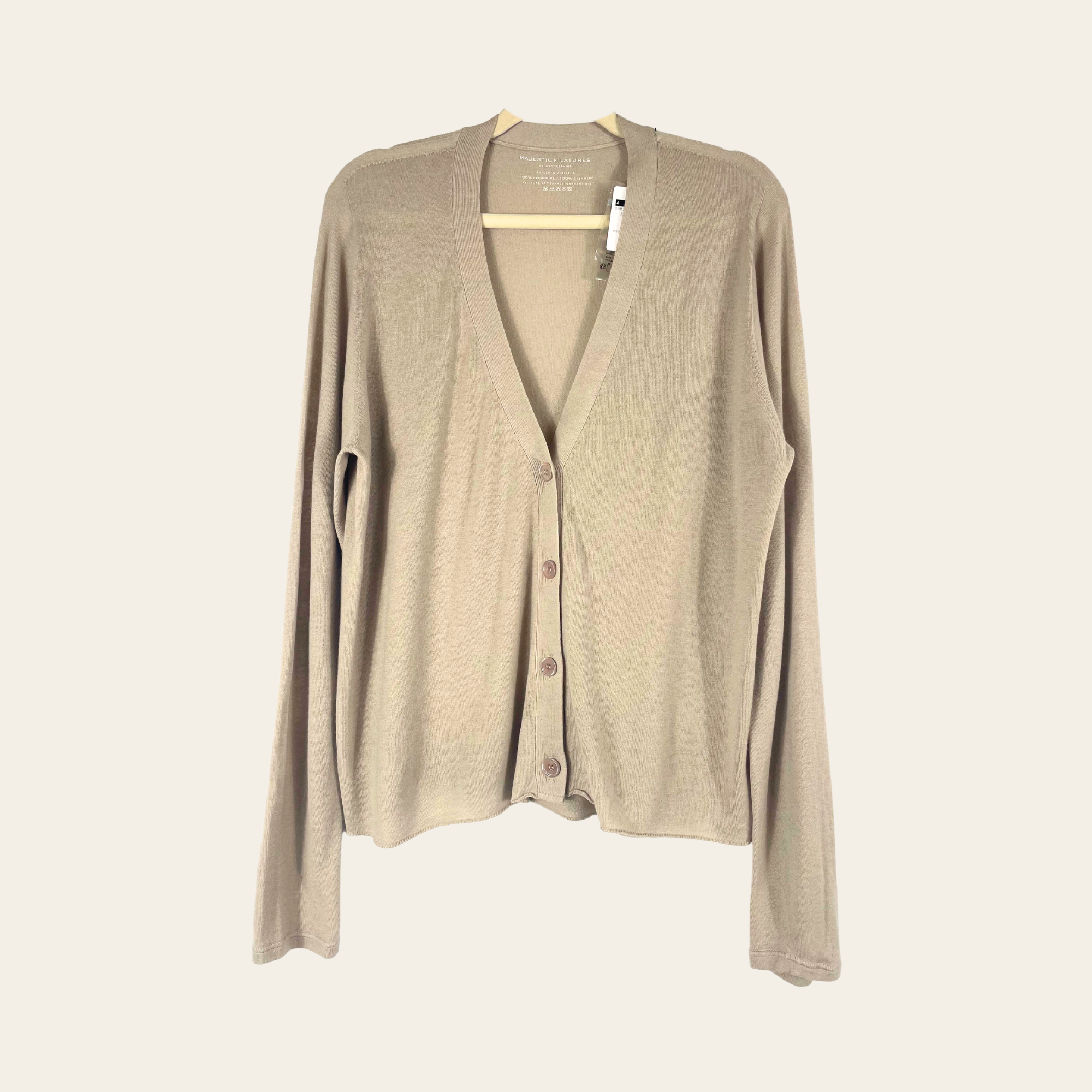 MAJESTIC FILATURES – Cardigan 100 % Cachemire, Taille L (Taille 4)