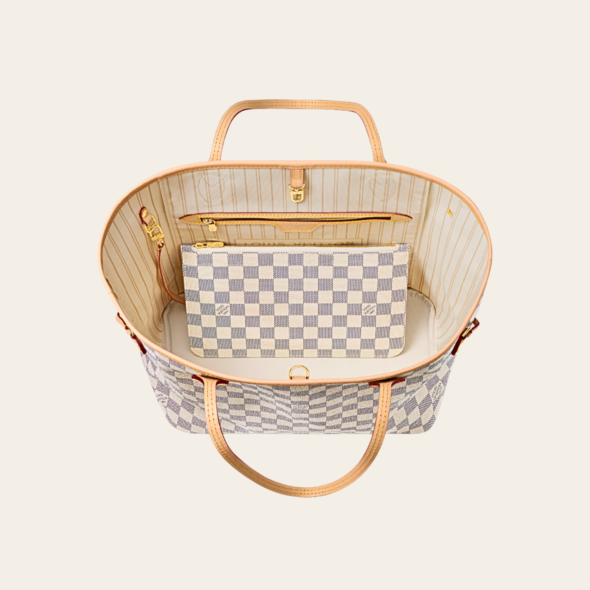 Louis Vuitton Neverfull en toile Damier Azur