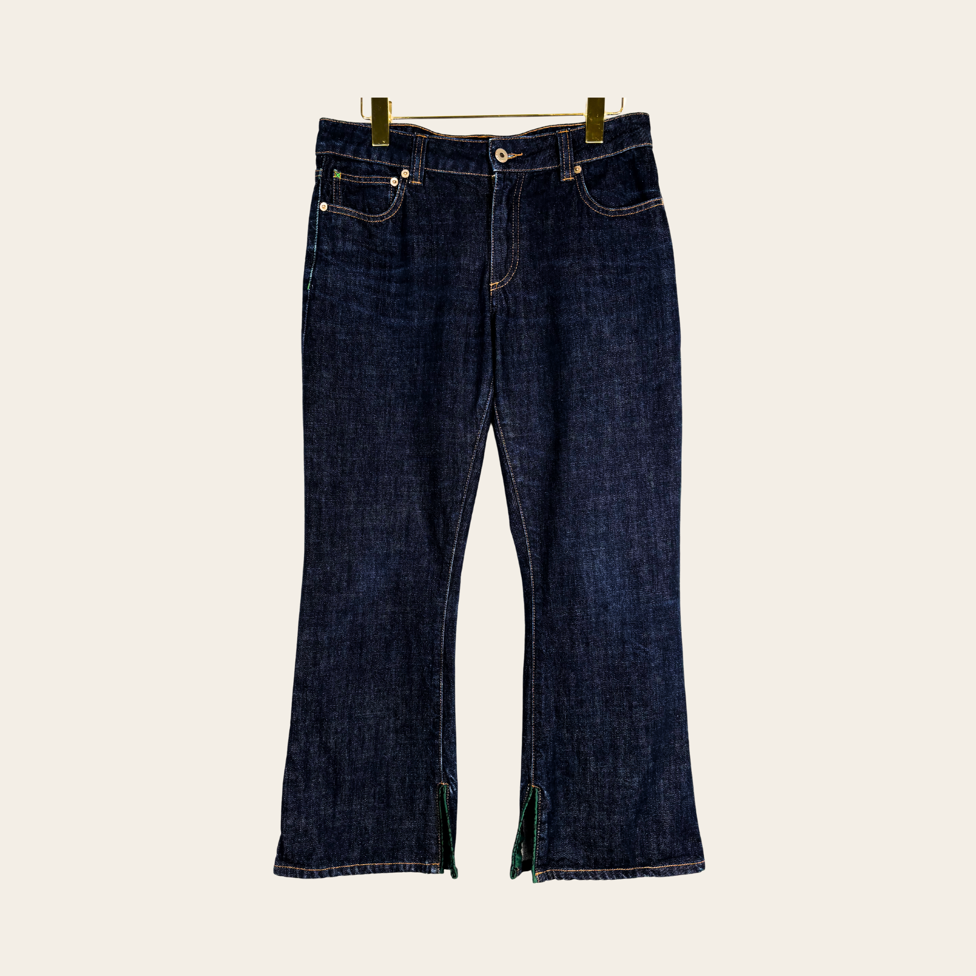 CARVEN – Jean en Denim à Fentes, Taille 40