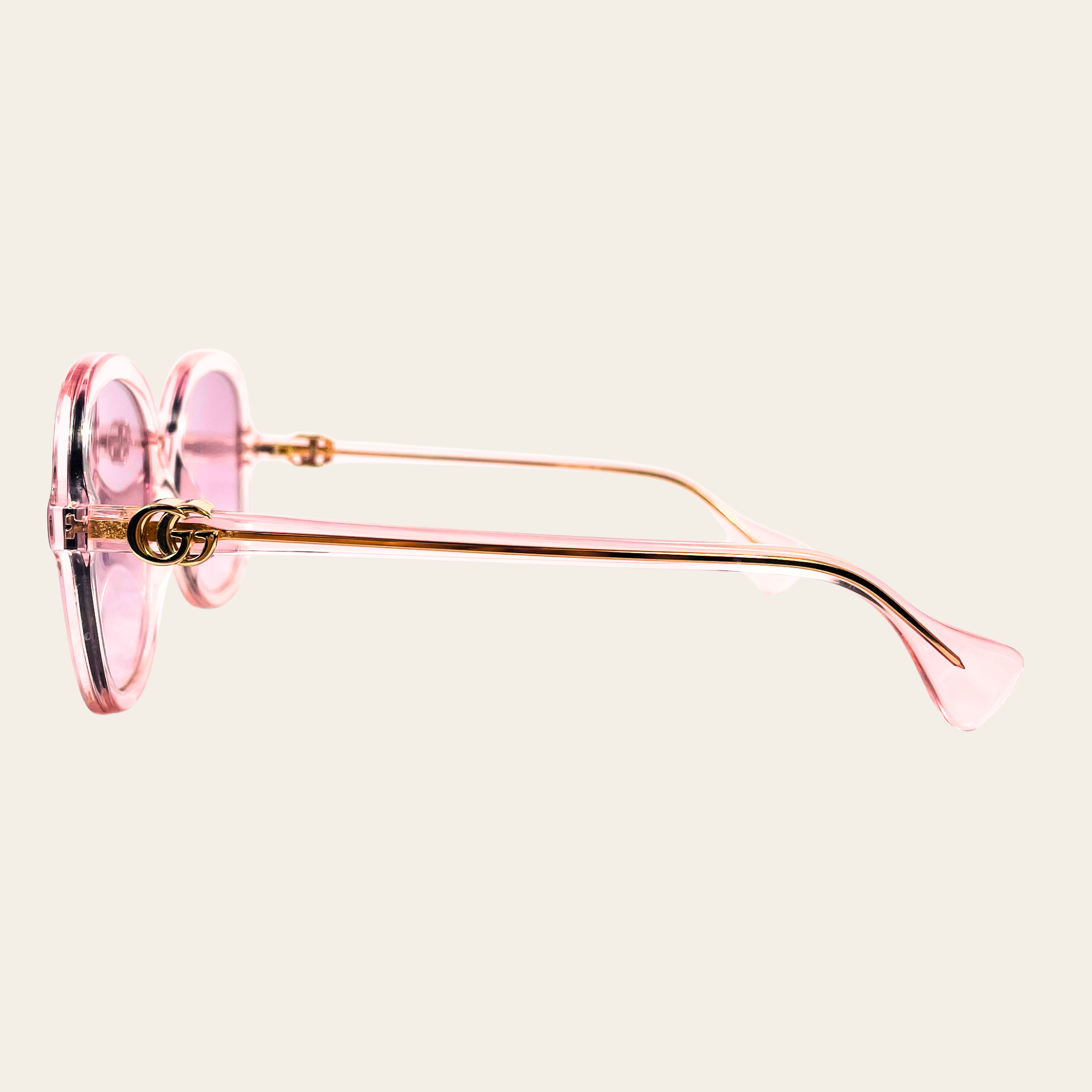 Gucci GG0818SA Oversized Sunglasses Rose Transparent