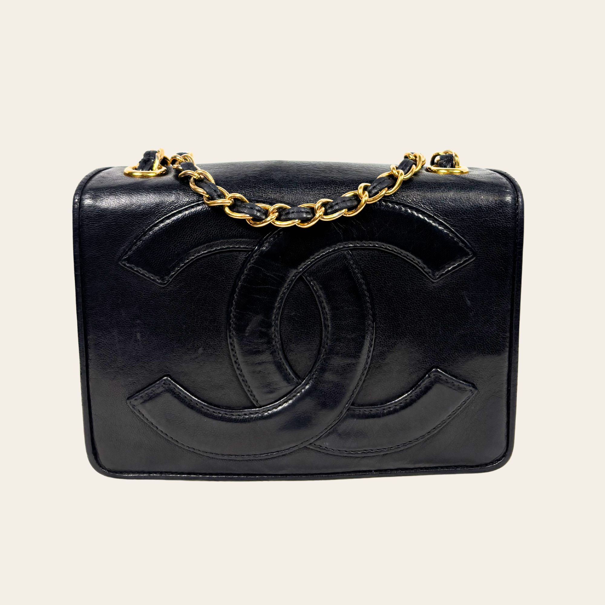 Chanel CC Logo Flap Bag Small Vintage 1986-88