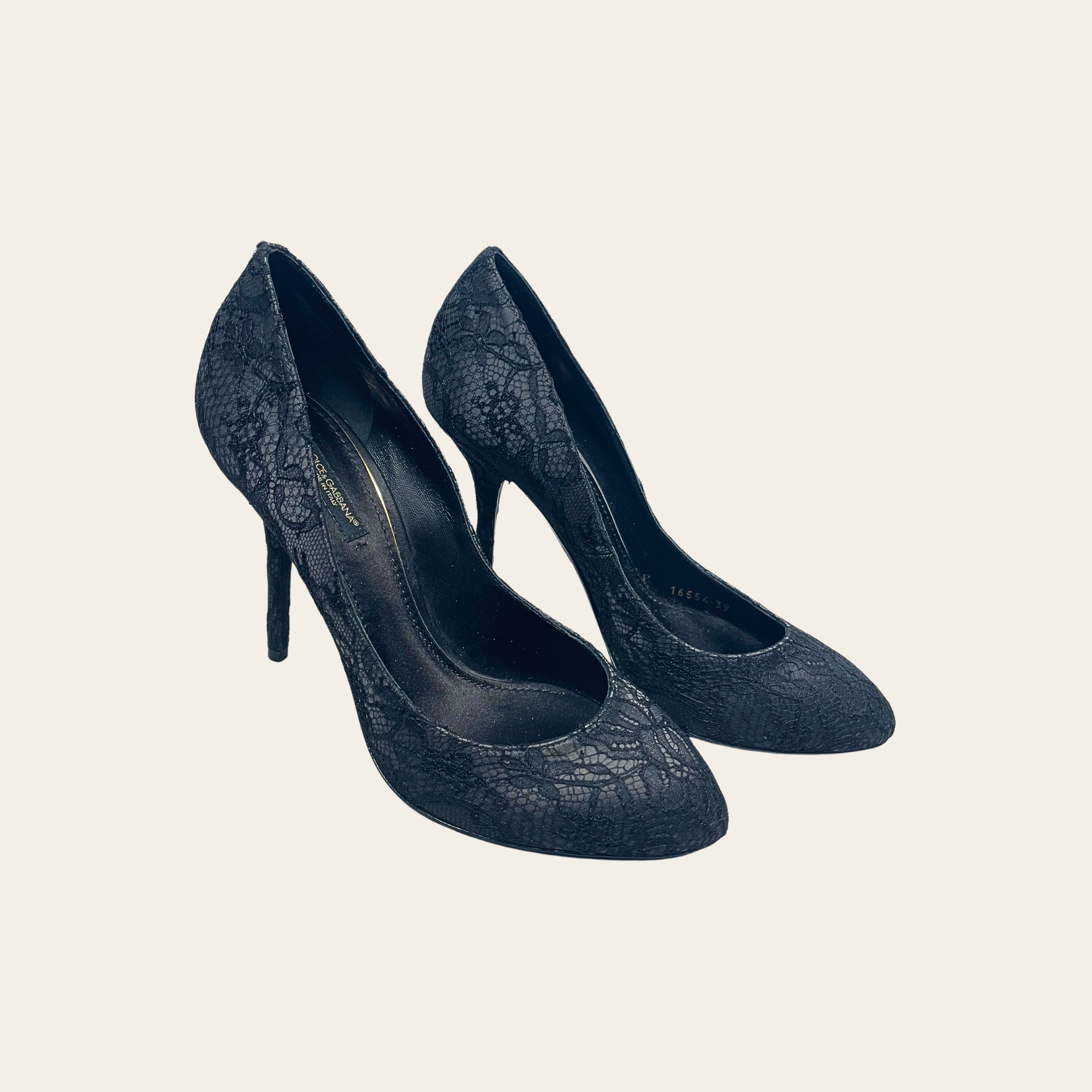 DOLCE & GABBANA – Escarpins Mary Jane en dentelle Chantilly, 39