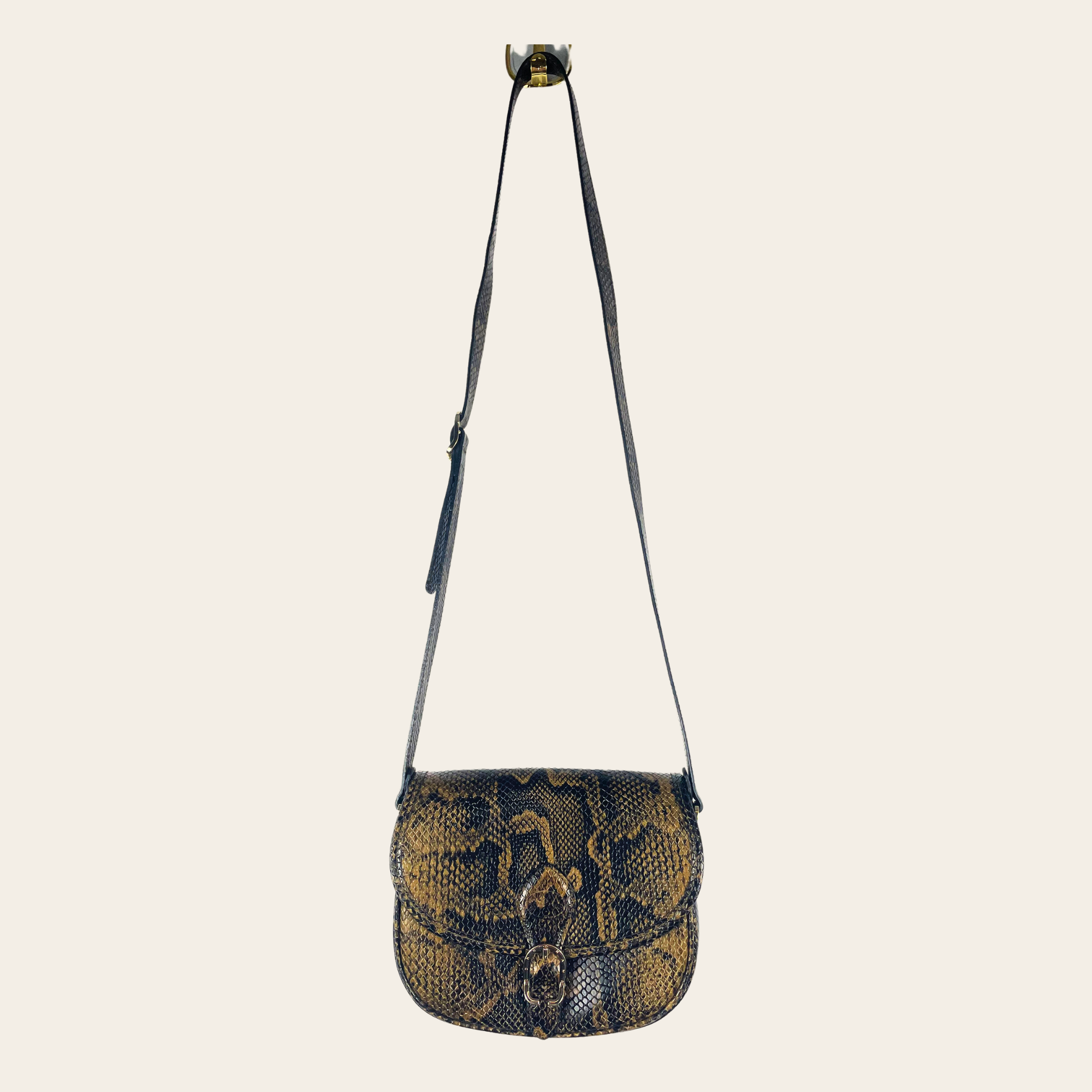 LONGCHAMP – Sac bandoulière Roseau effet Python