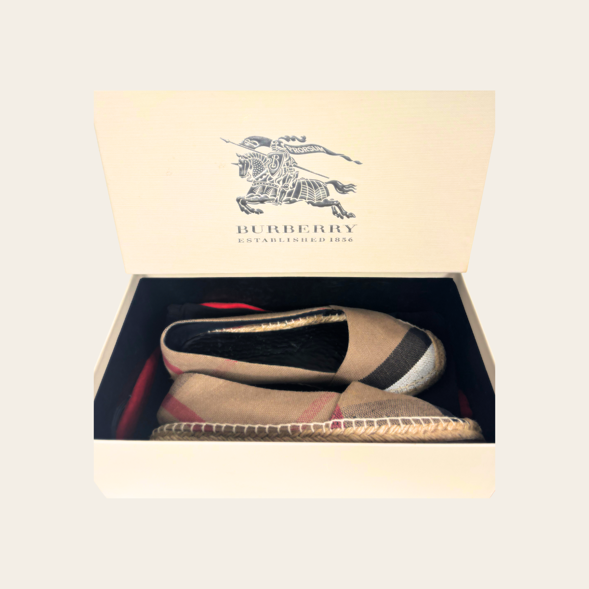 BURBERRY – Espadrilles Hodgeson Flat Classic Check, Taille 38