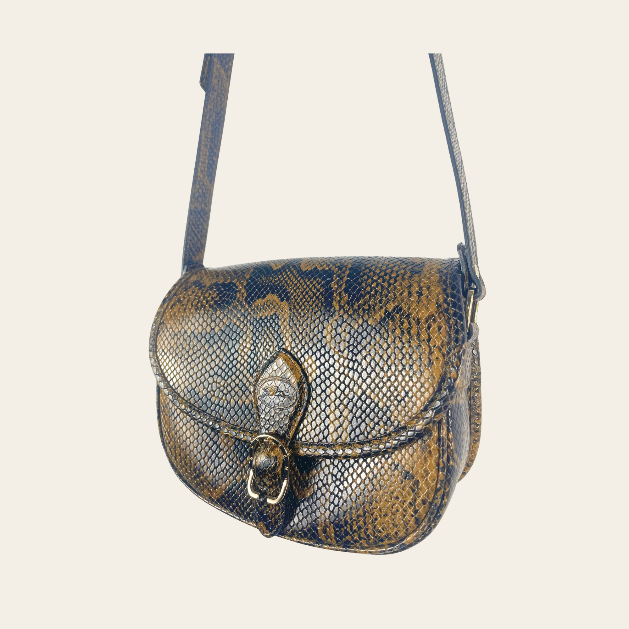 LONGCHAMP – Sac bandoulière Roseau effet Python