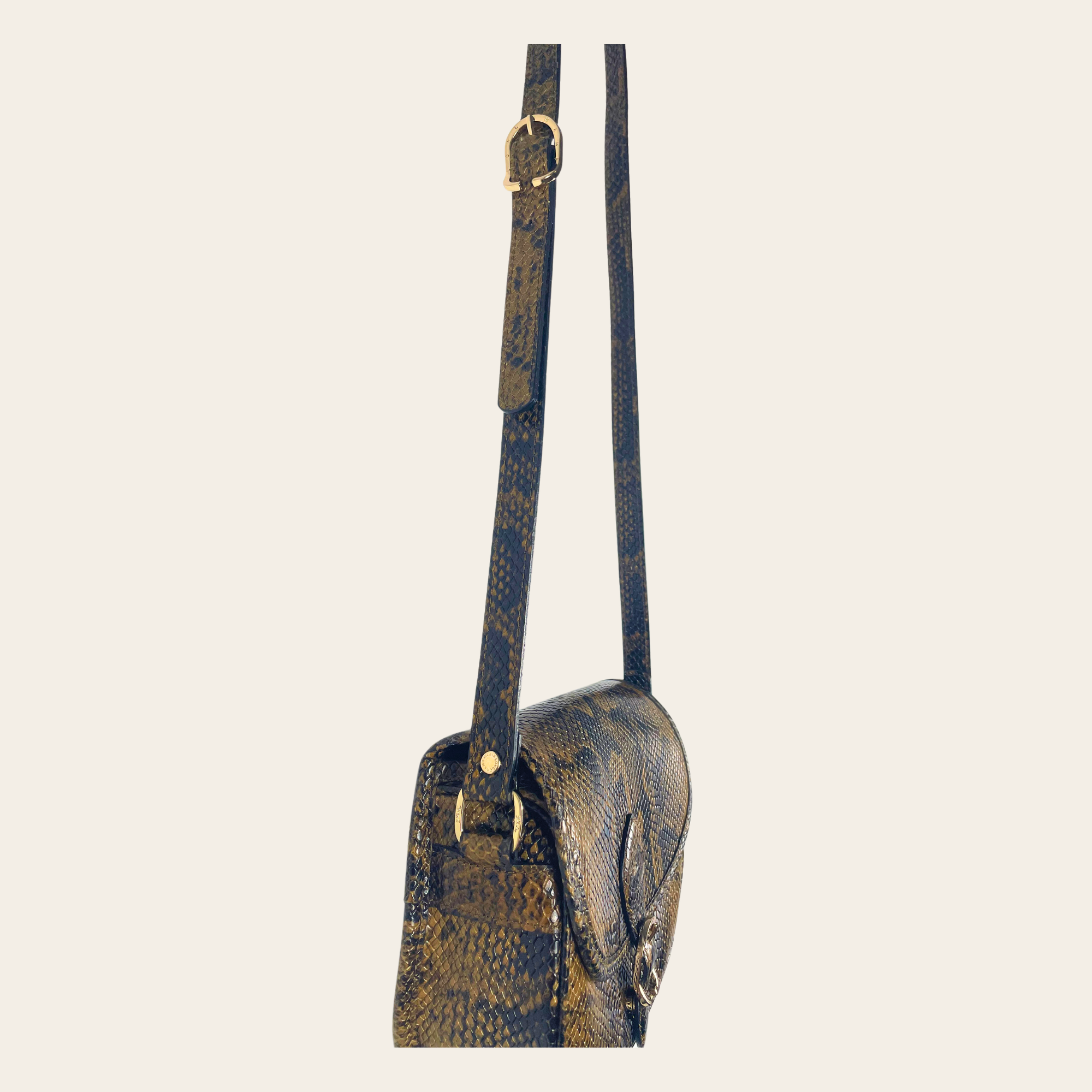 LONGCHAMP – Sac bandoulière Roseau effet Python