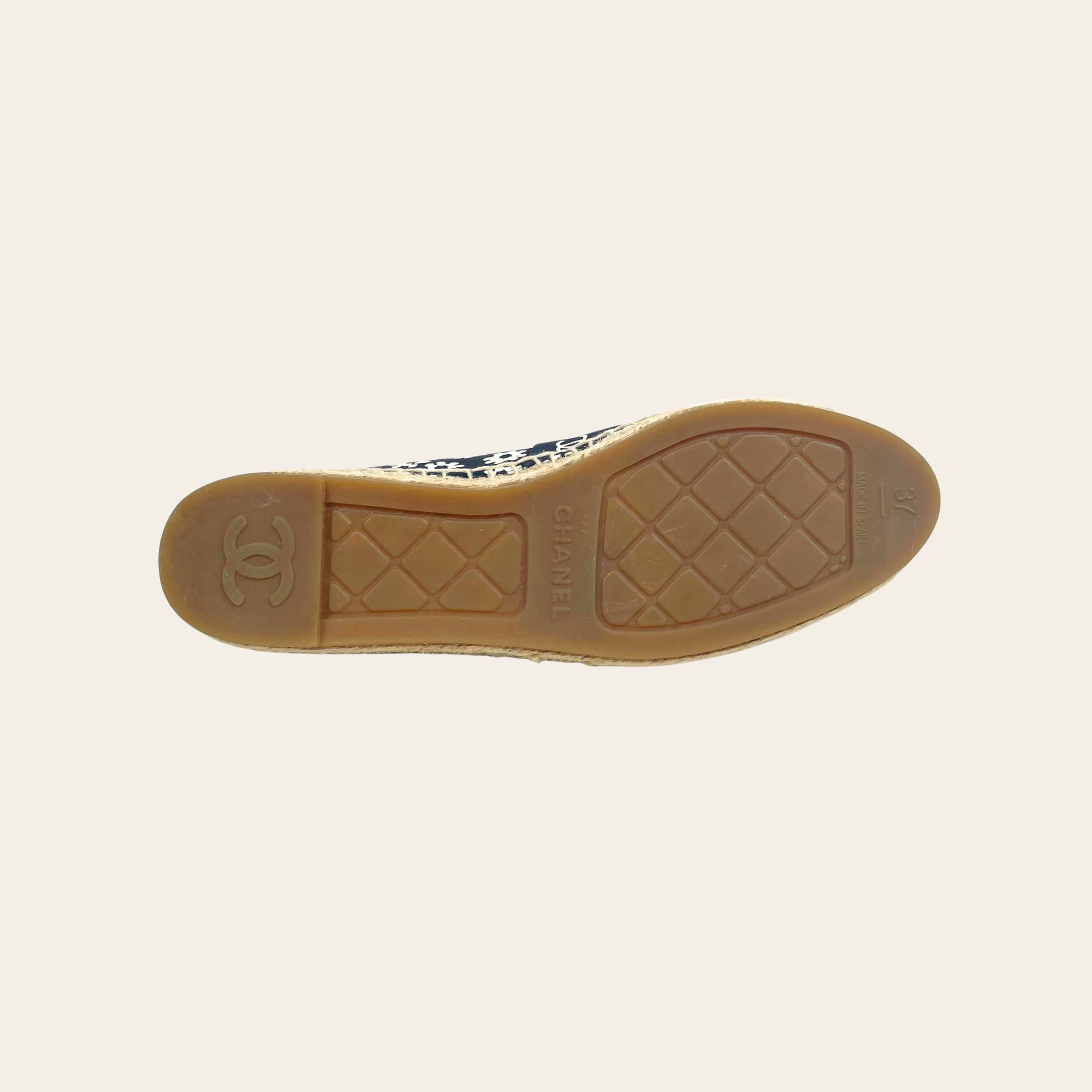 CHANEL – Espadrilles CC Camélia Imprimé, Taille 37