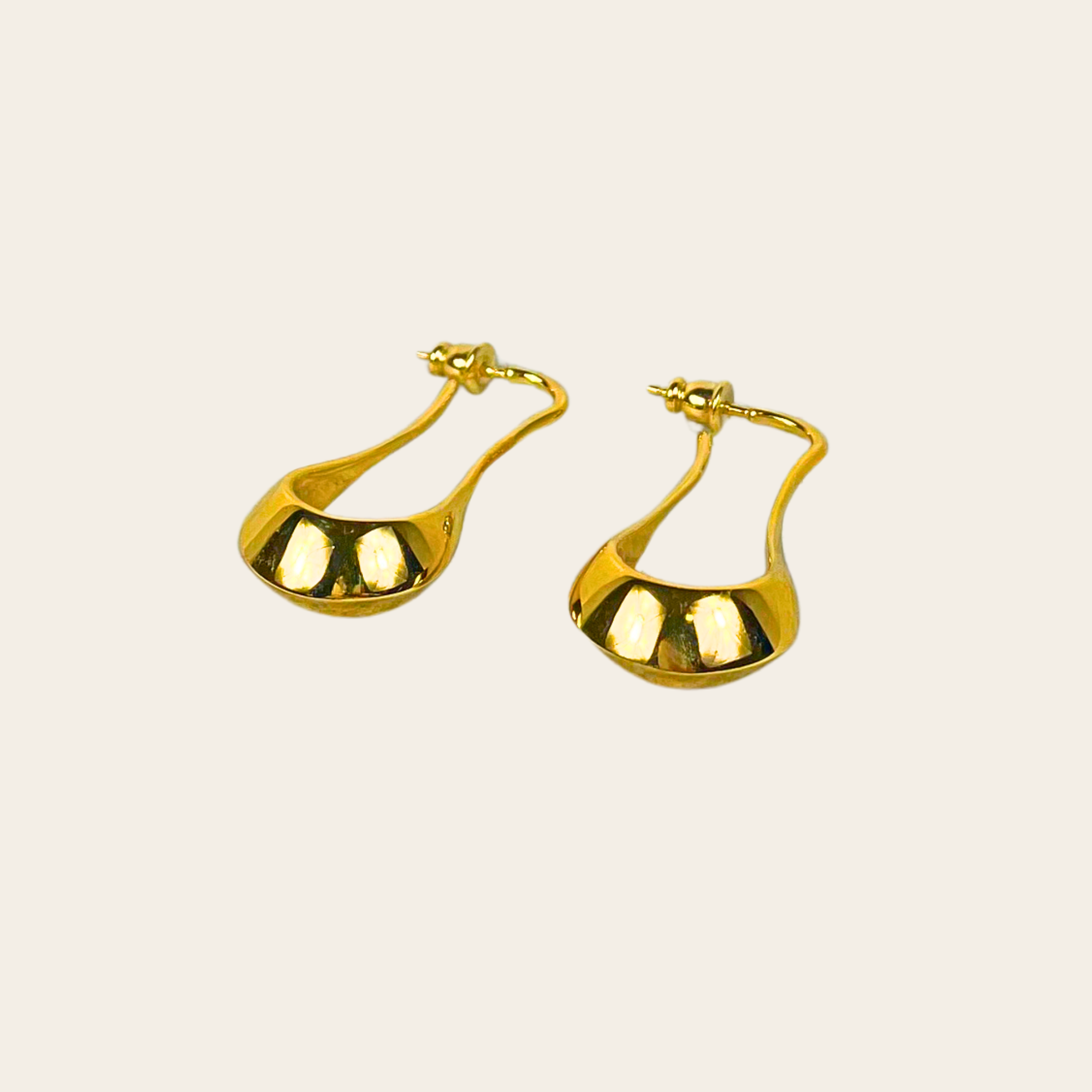 LEMAIRE – Boucles d’oreilles Drop Sculptural Gold Tone