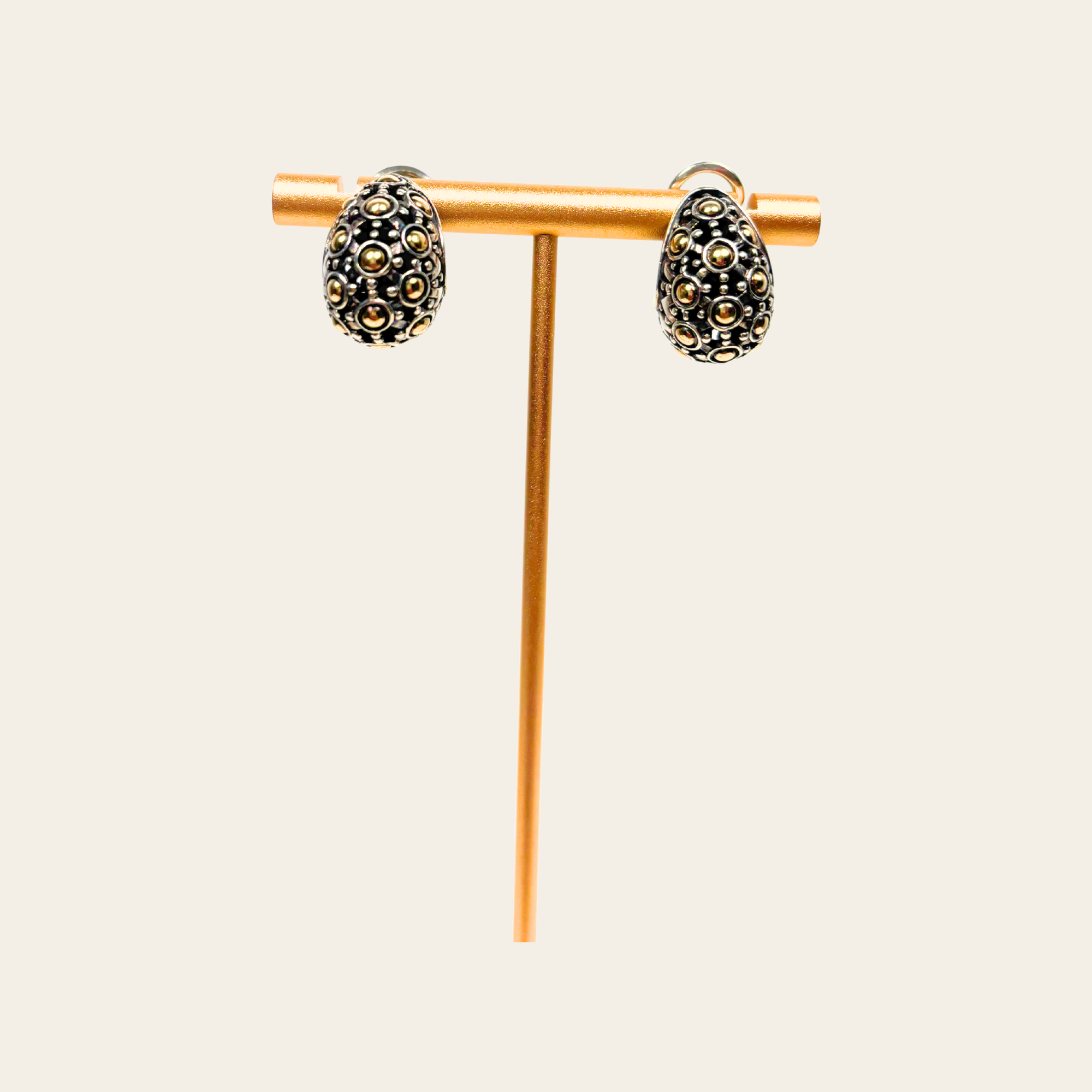 JOHN HARDY – Ensemble Bague et Boucles d'oreilles en argent sterling 925 et or 18 carats