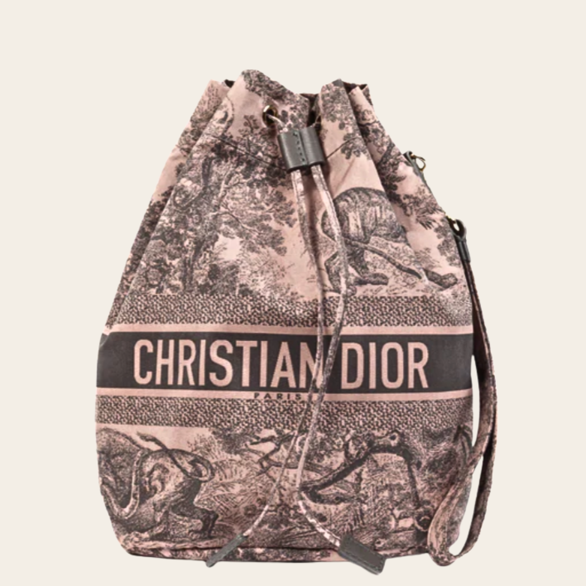 CHRISTIAN DIOR - Toile de Jouy Drawstring Bucket Bag