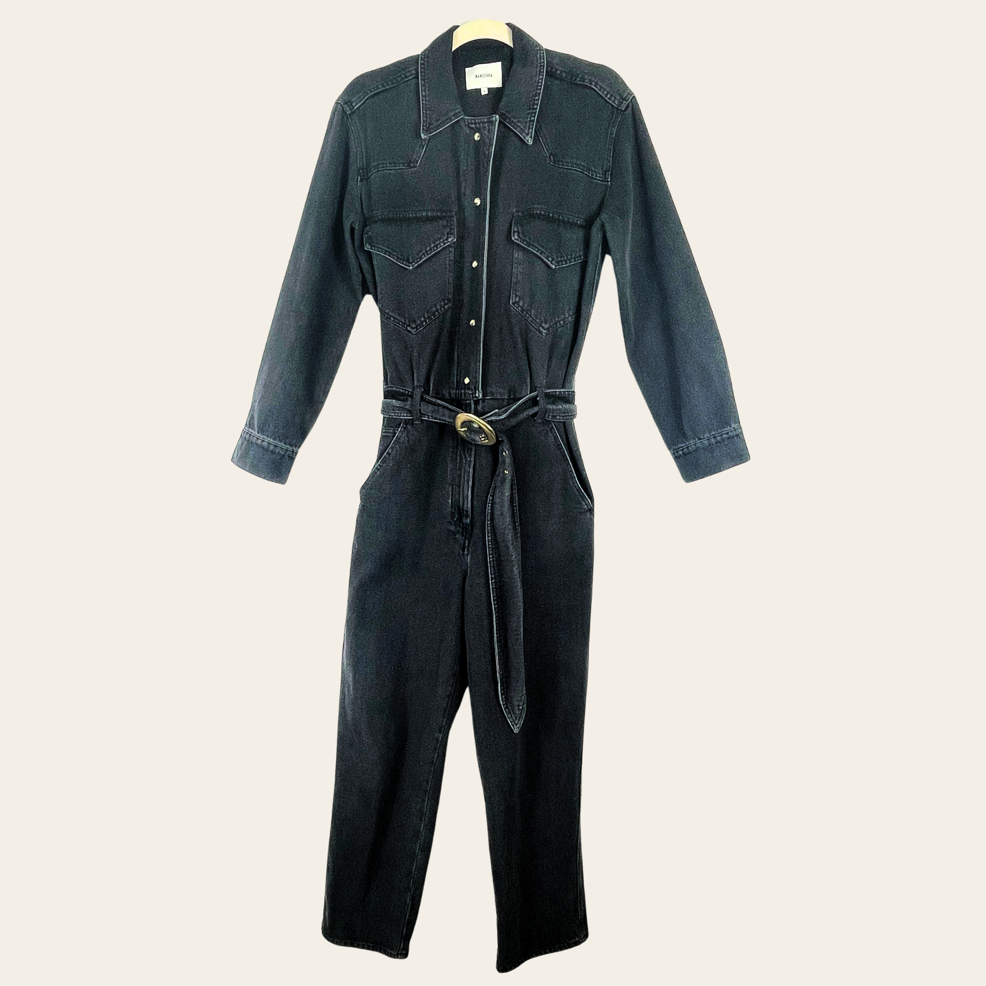 Denim noir Nanushka Salopette, s