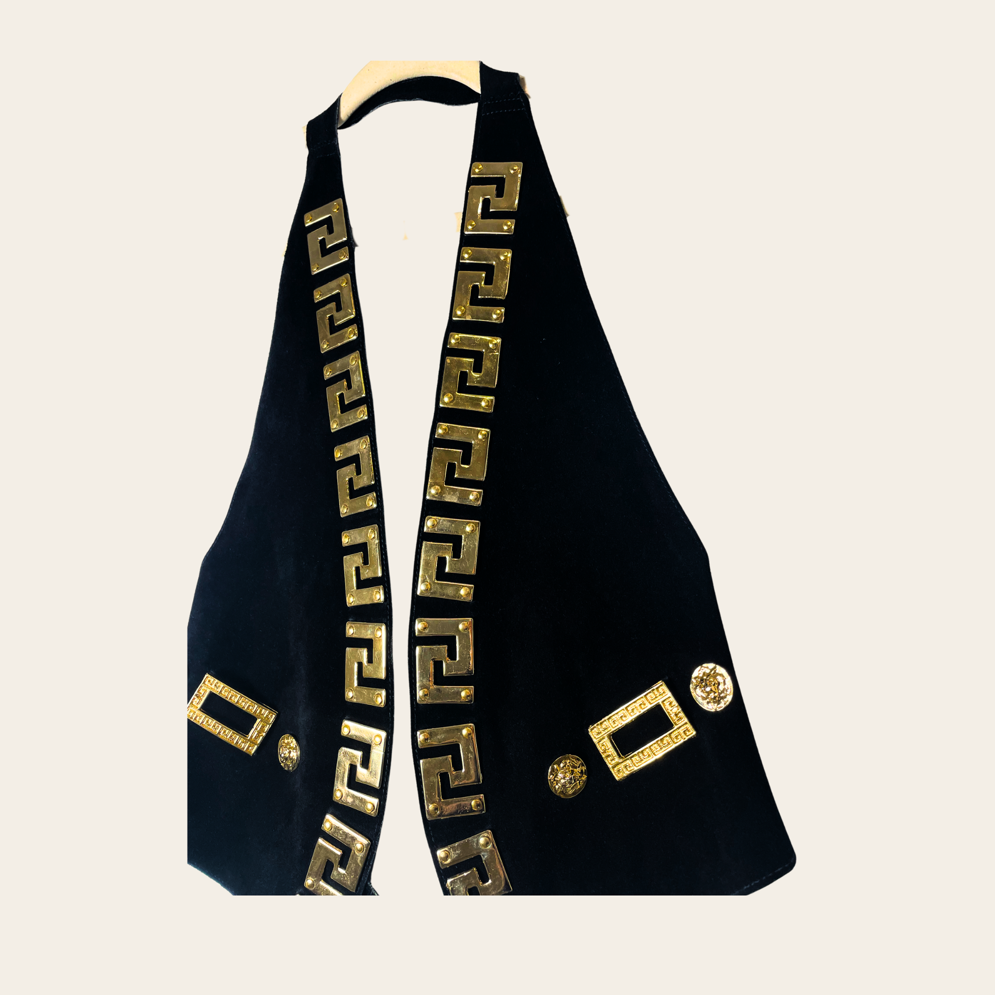 VERSACE - Medusa Greek Key Embellished Vest, M