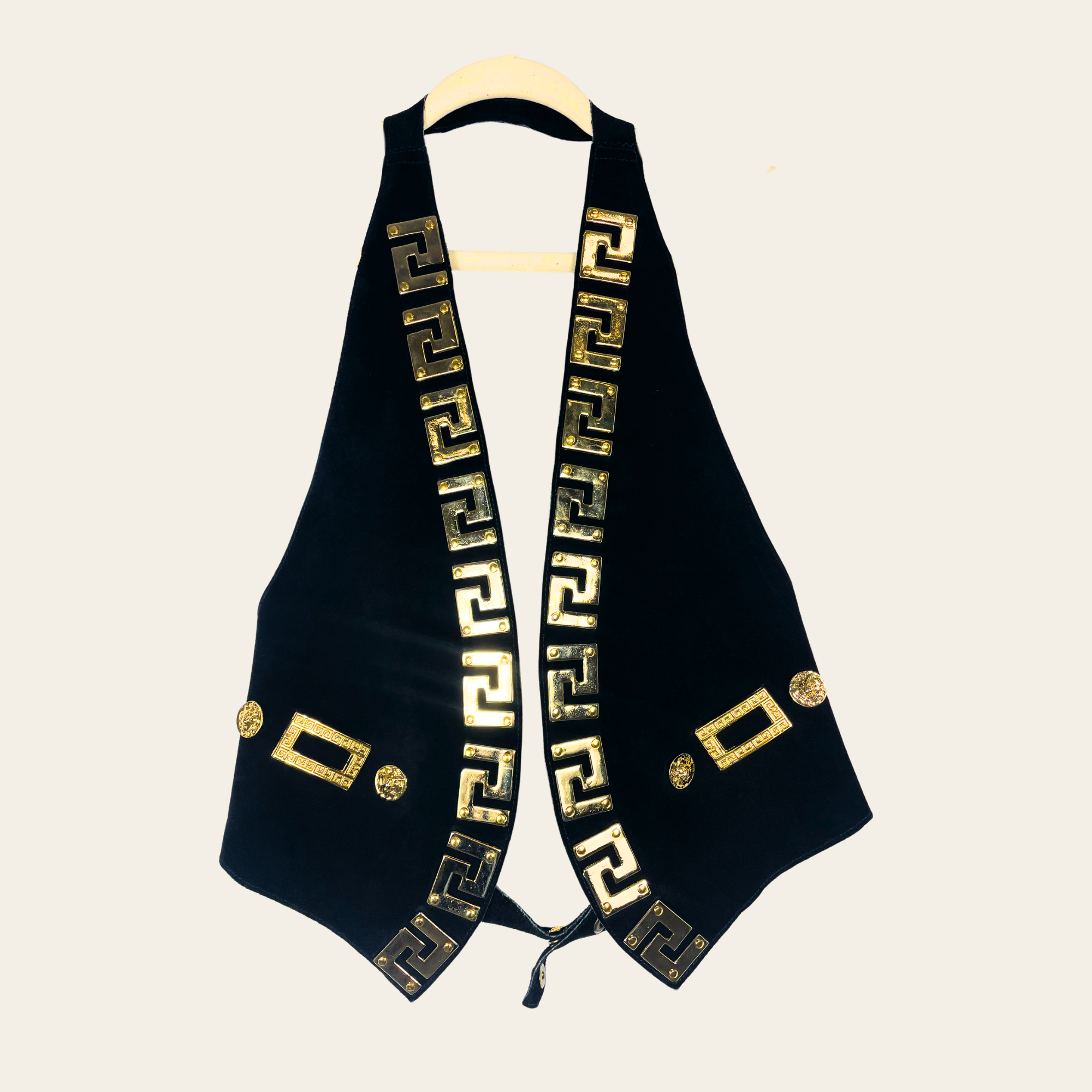 VERSACE - Medusa Greek Key Embellished Vest, M