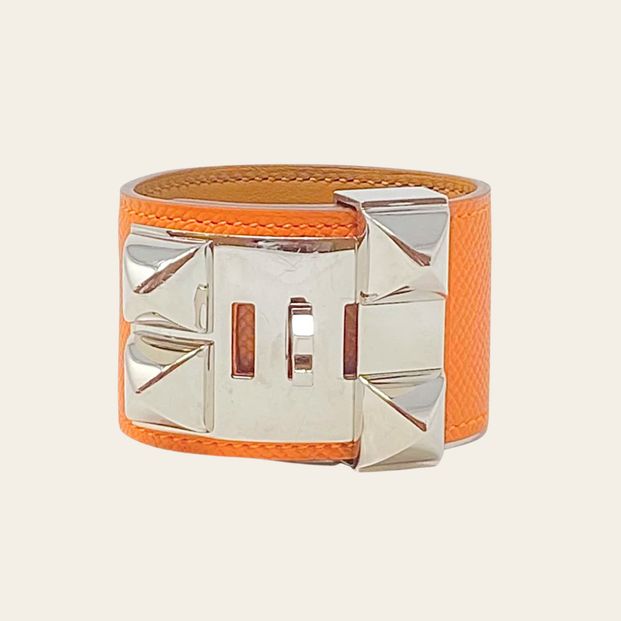HERMÈS - Bracelet Médor Collier de Chien “Feu Epsom”