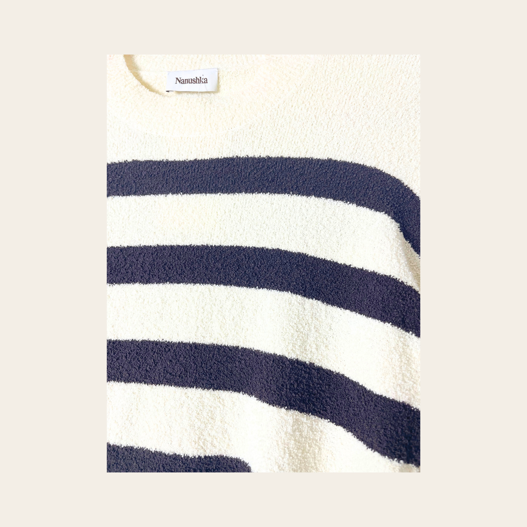NANUSHKA - Open Back Striped Knit Sweater, S