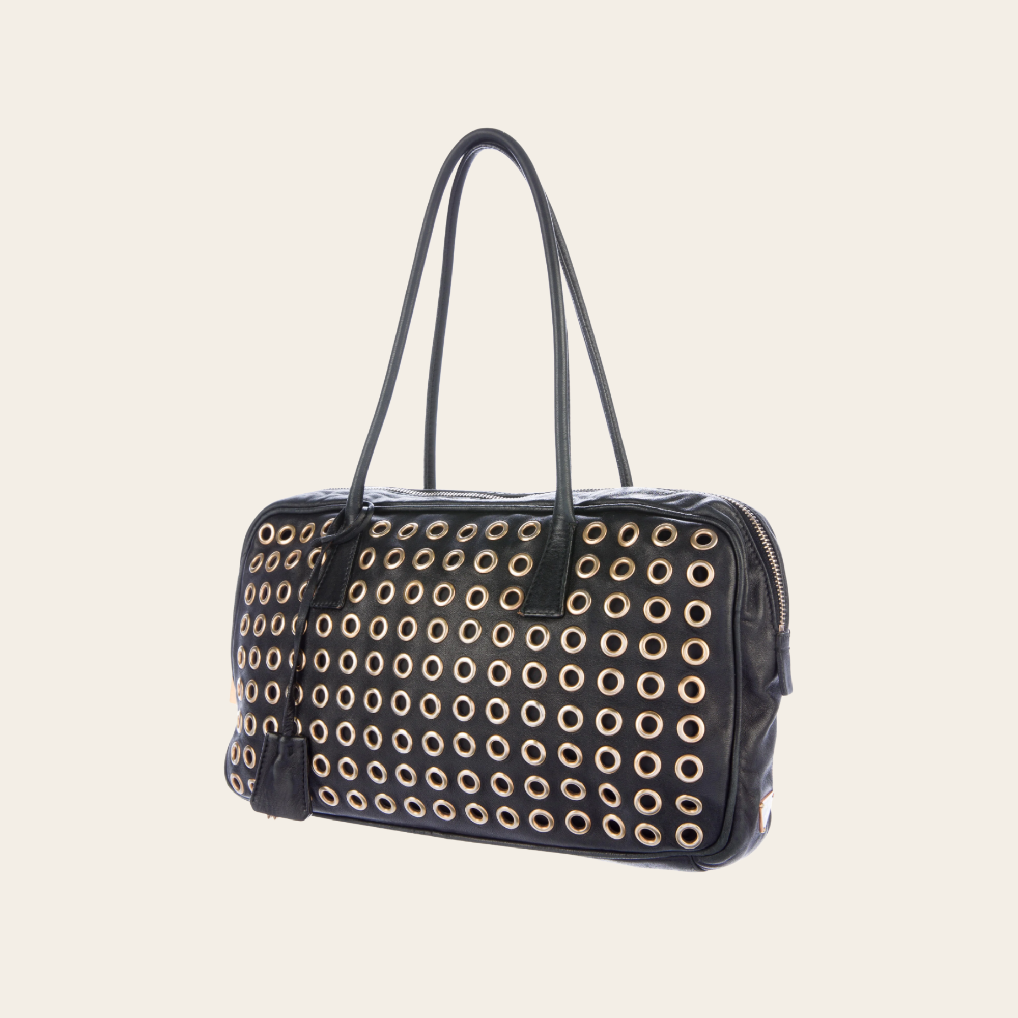 Prada - Vitello Grommet Baguette Bag