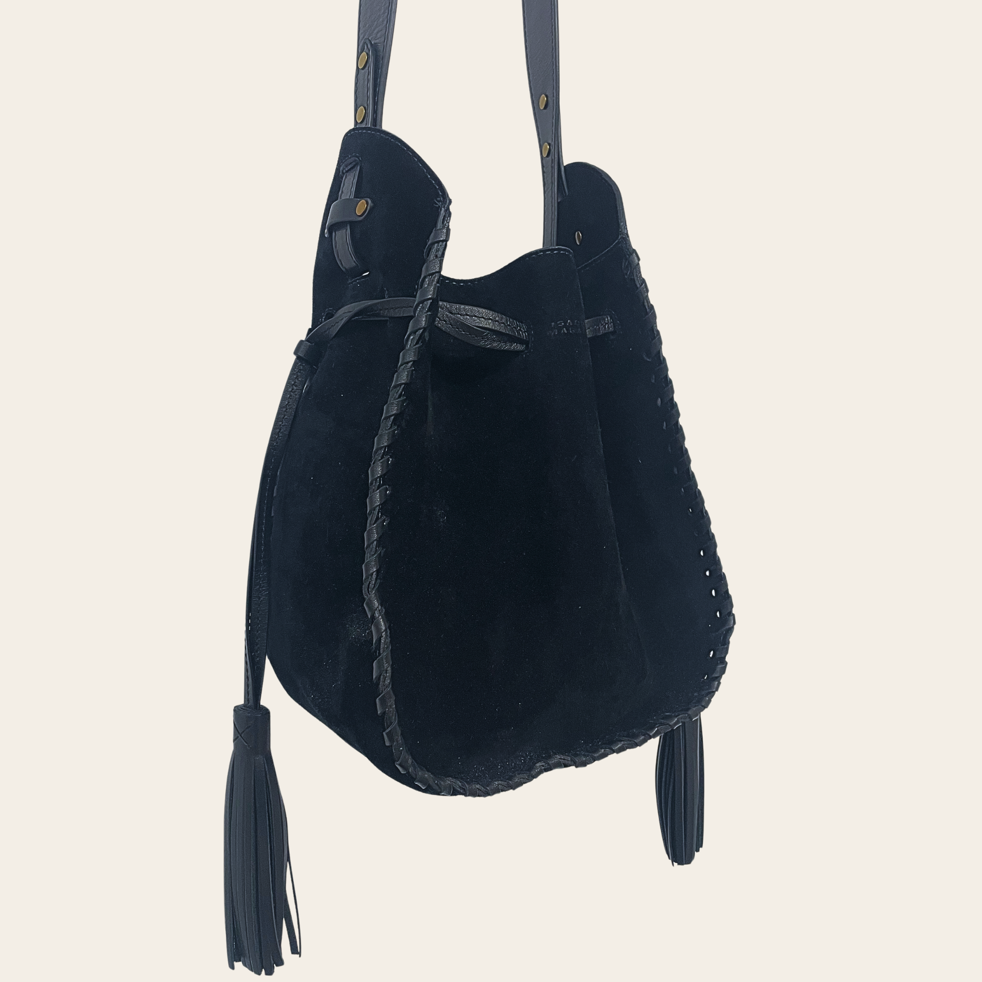 ISABEL MARANT - Sac Silao Bucket Bag en suède noir