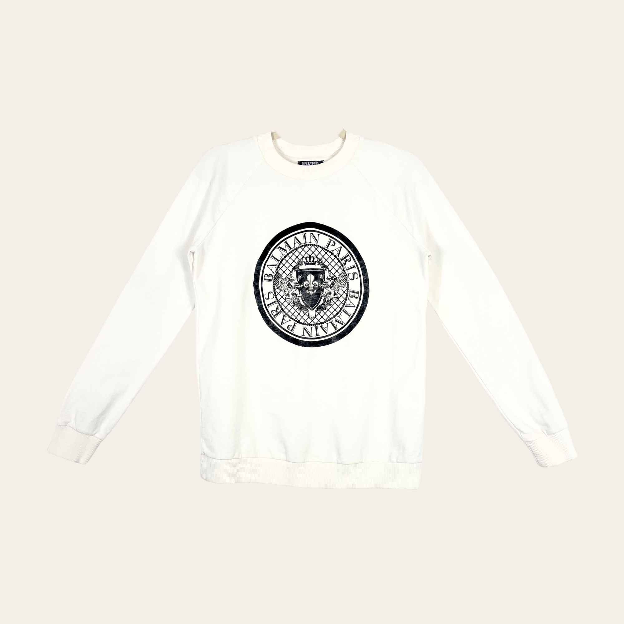 BALMAIN - Paris Crest Logo Sweatshirt, S