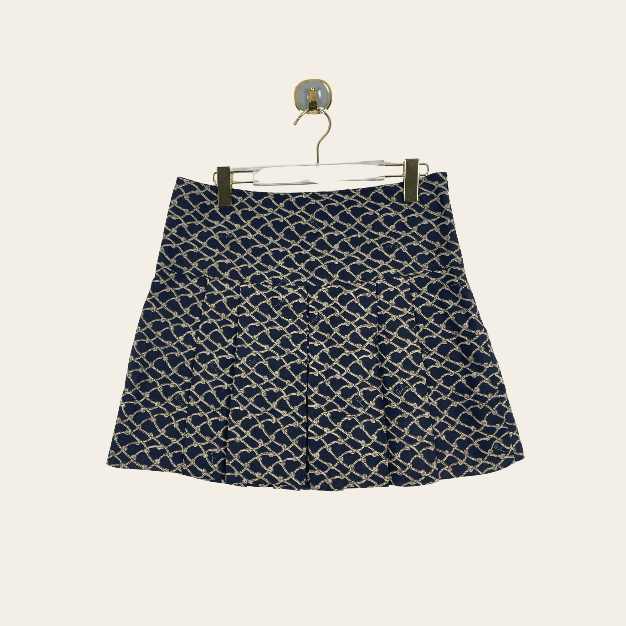 BURBERRY - “Equestrian Rope Print Pleated Skirt” - MEDIUM