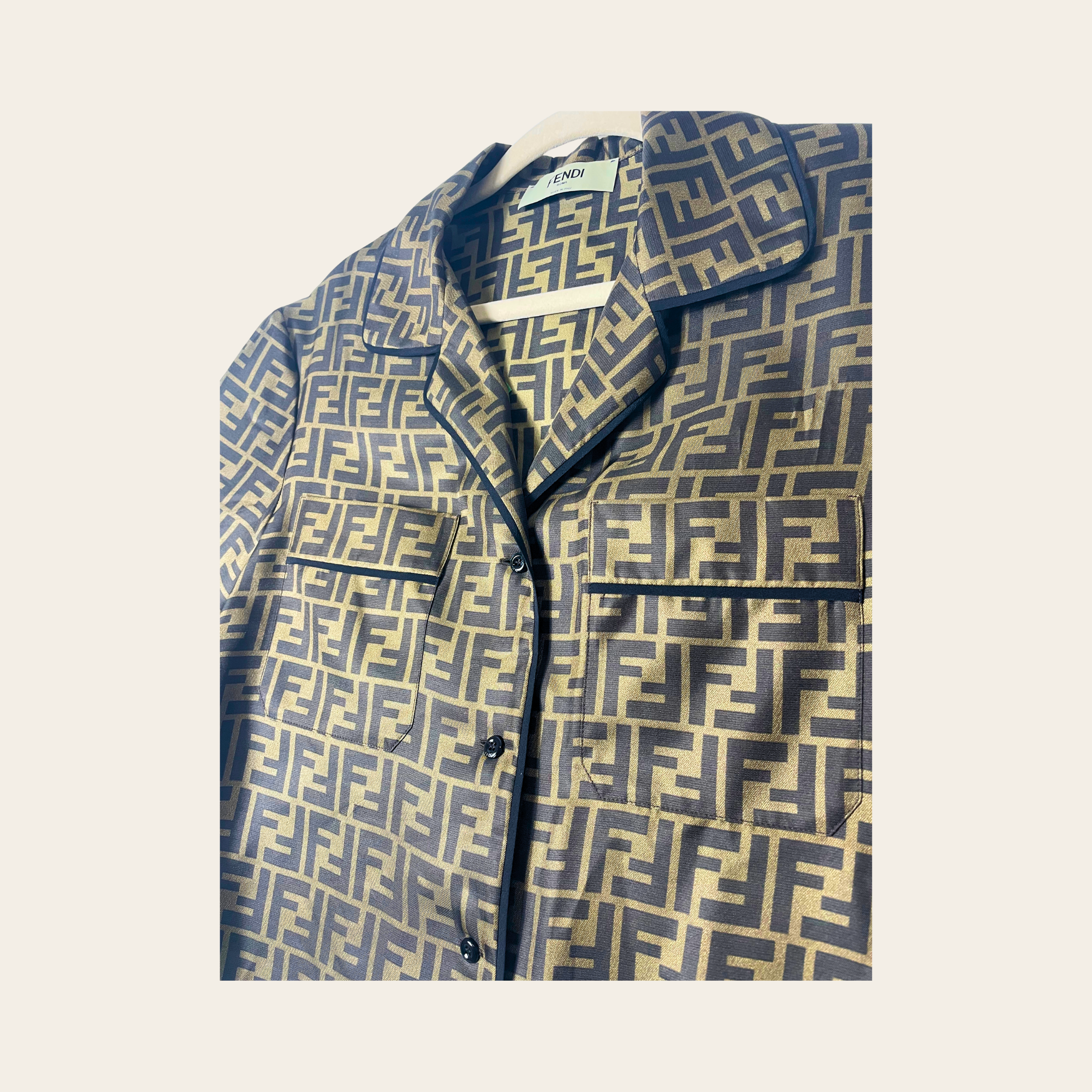 FENDI - FF Zucca Silk Cropped Shirt, M