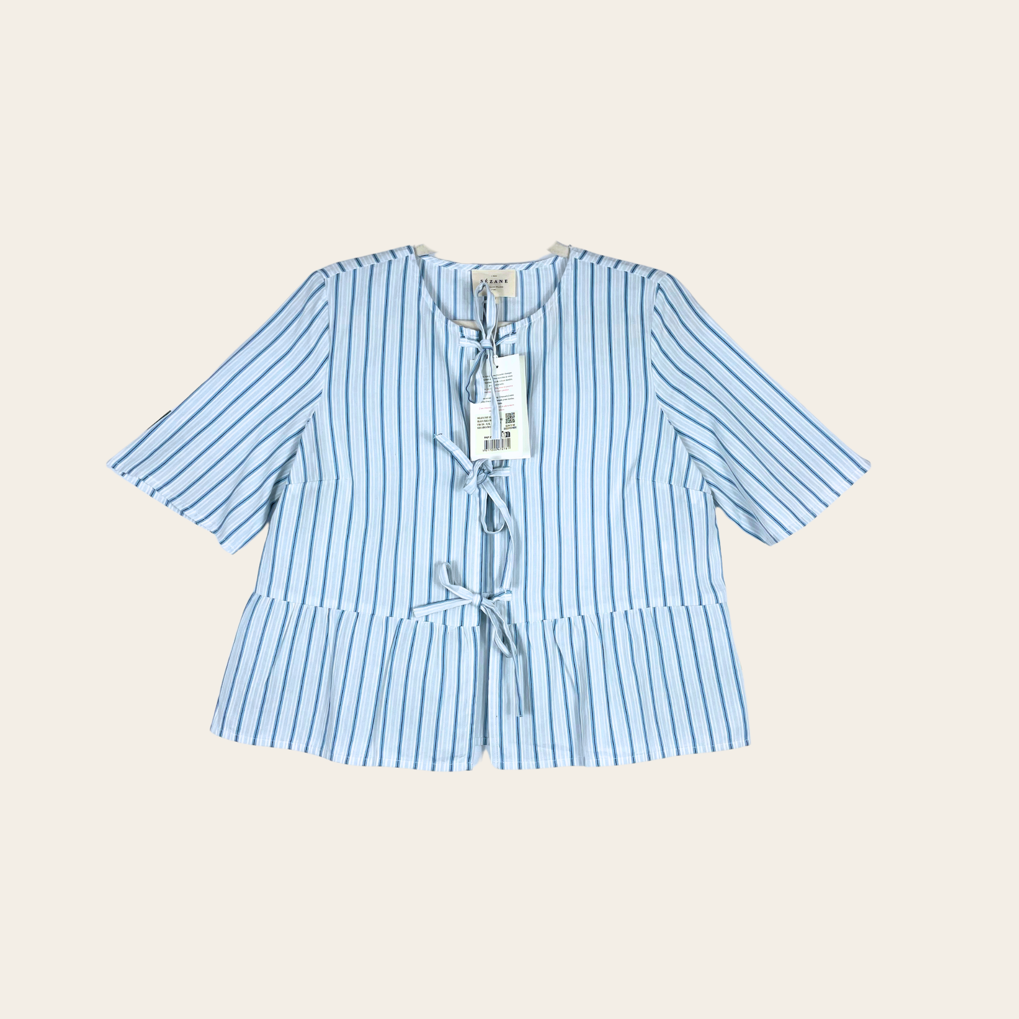 SÉZANE - Blouse Ileana Rayée en Popeline de Coton, L