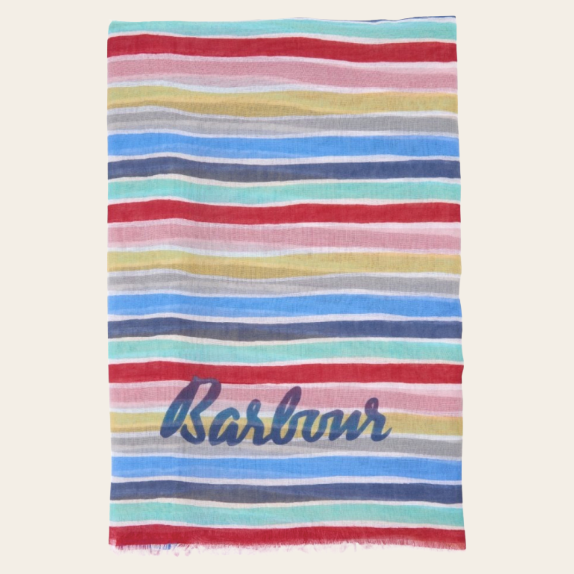 BARBOUR - Foulard Rayé Multicolore Signature
