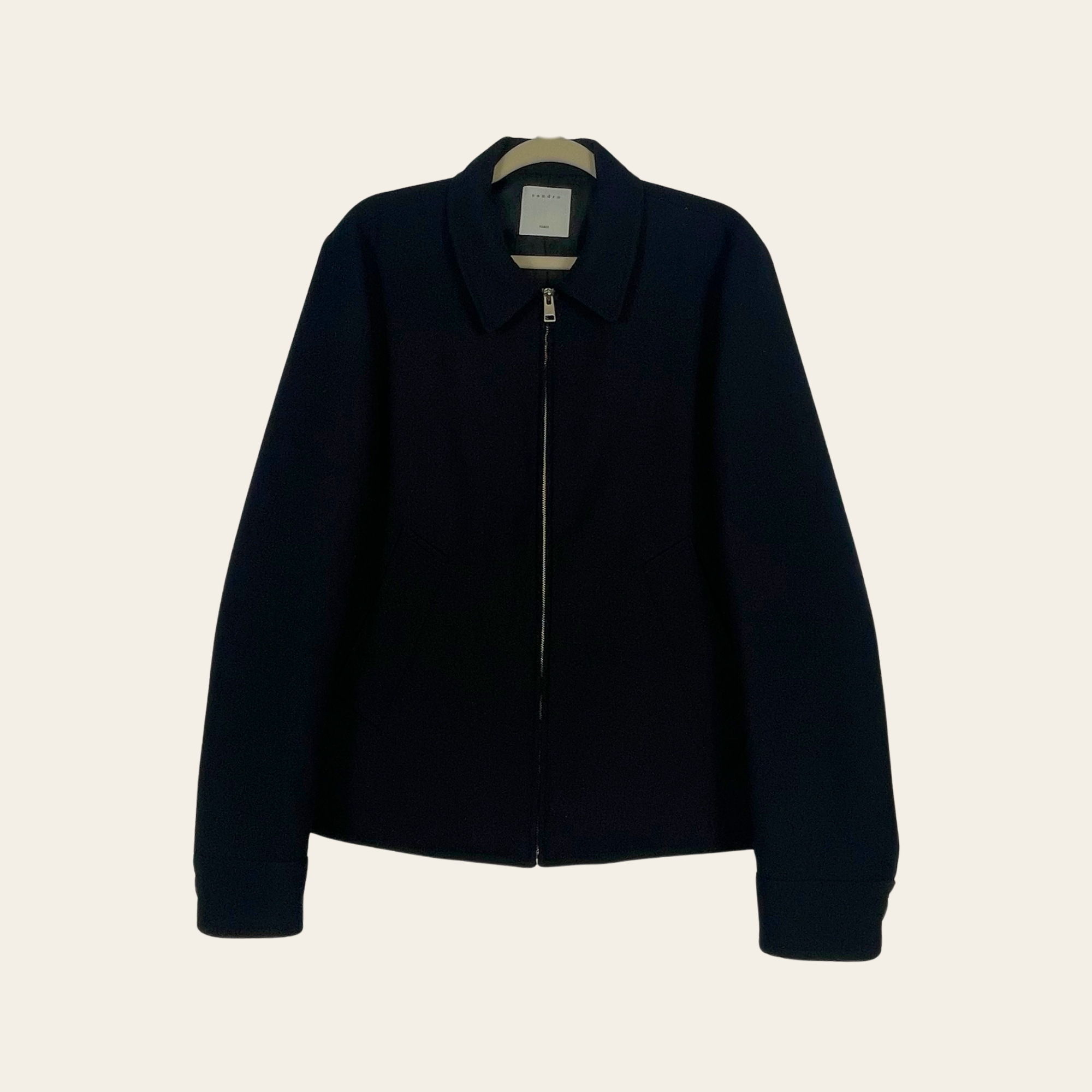 SANDRO PARIS - Wool Blend Zip-Up Jacket M