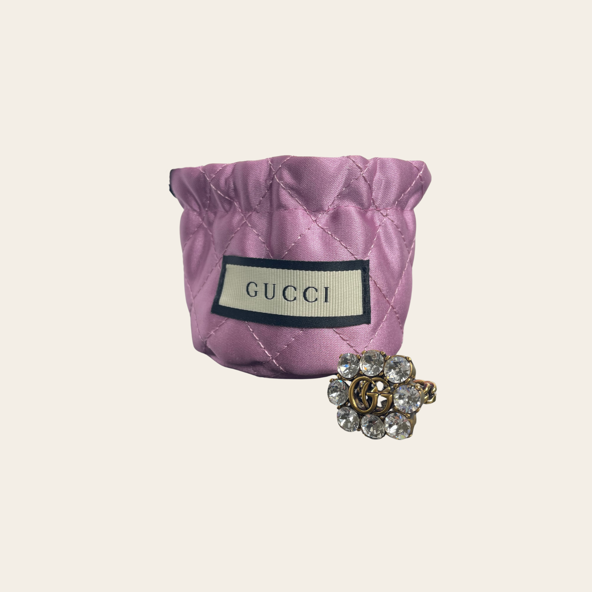 GUCCI - “Double G Crystal Flower Ring"