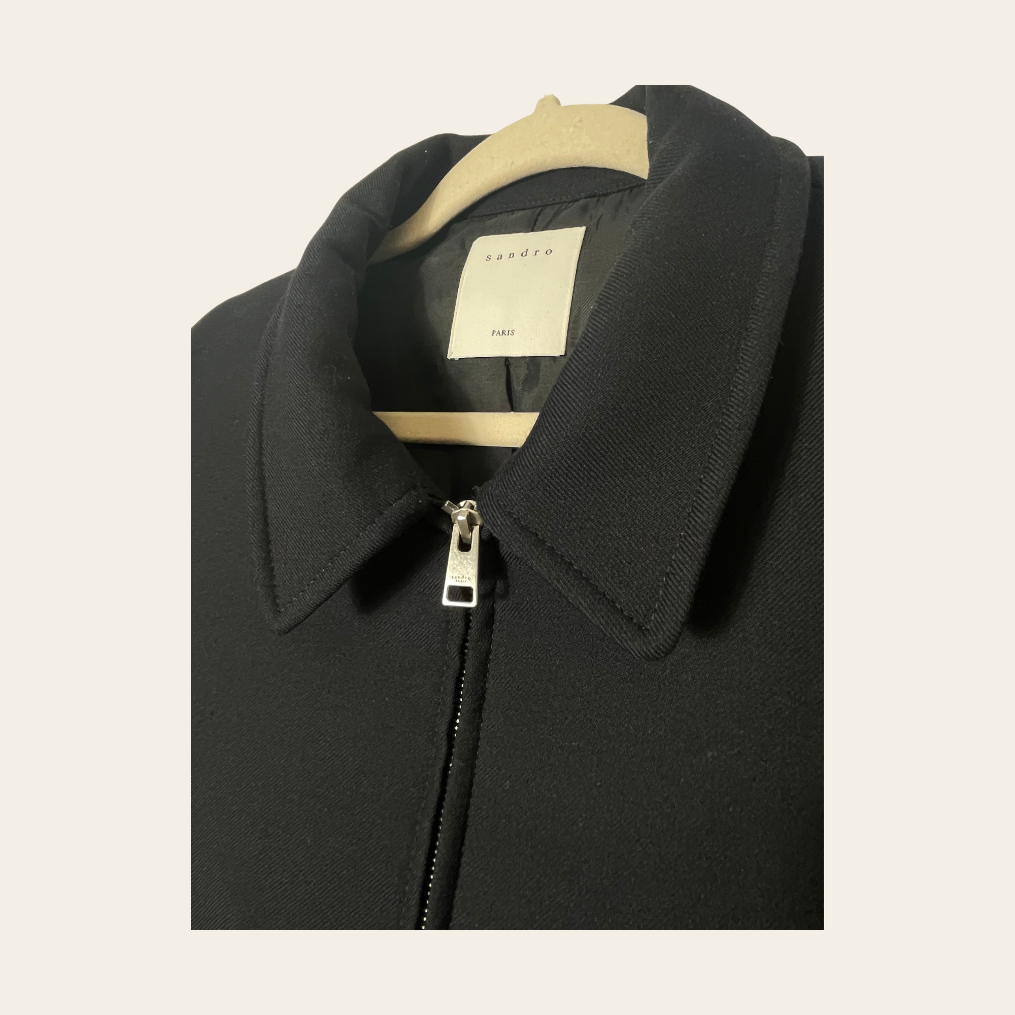 SANDRO PARIS - Wool Blend Zip-Up Jacket M