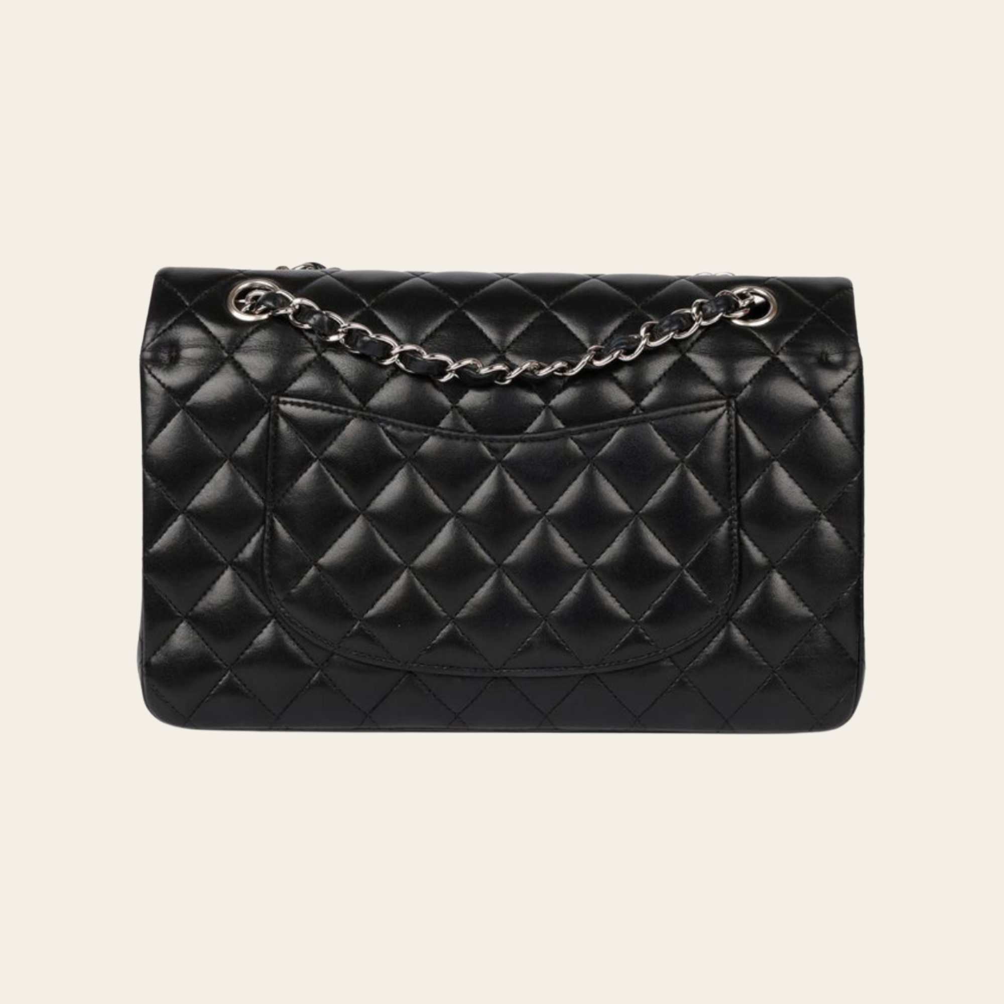 CHANEL - Timeless Classic, Double Flap Bag en cuir d’agneau matelassé noir