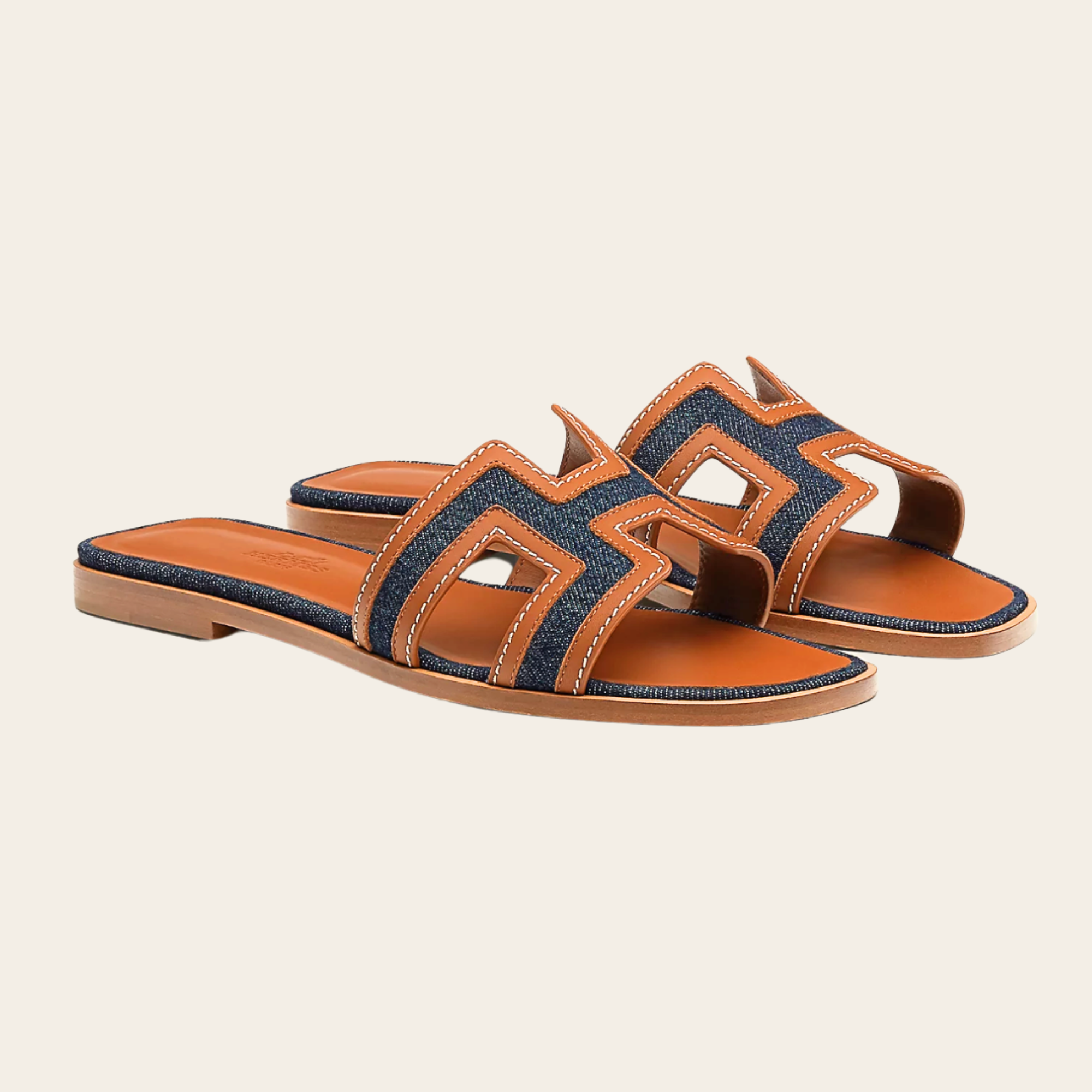 HERMÈS - Oran Denim Sandals, 41