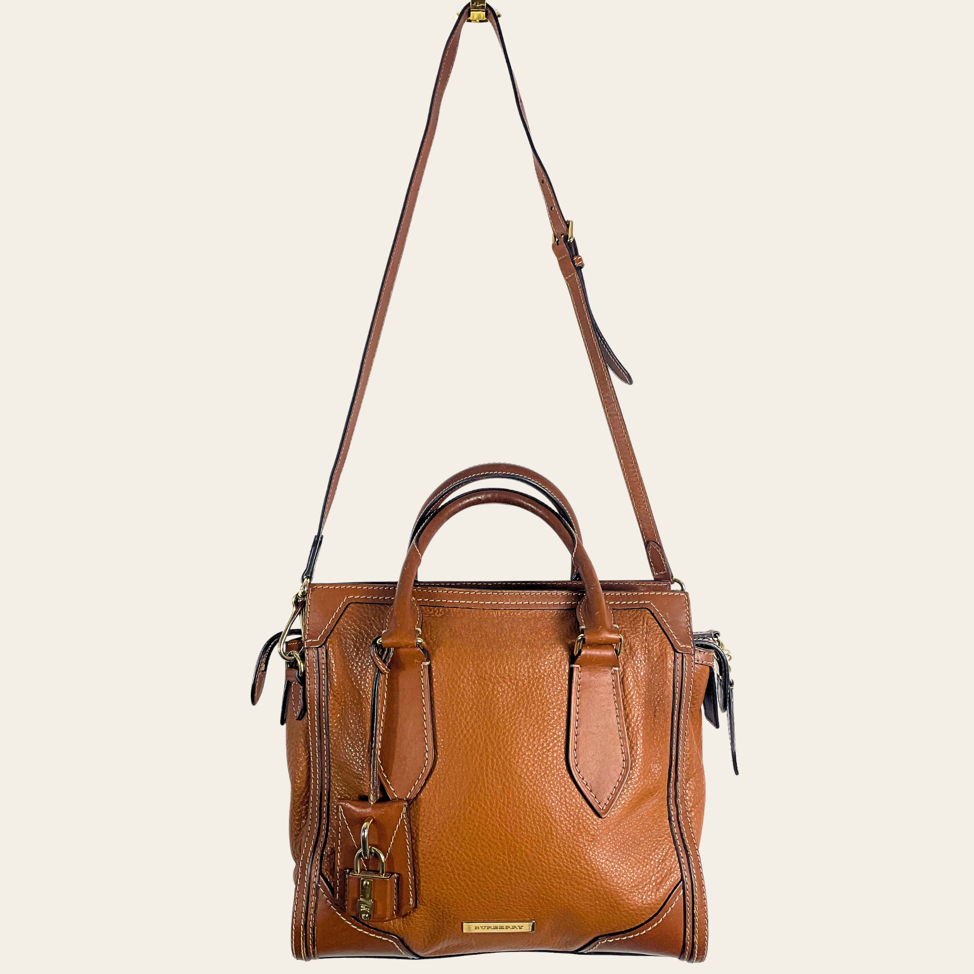 BURBERRY - Honeywood Leather Tote Bag