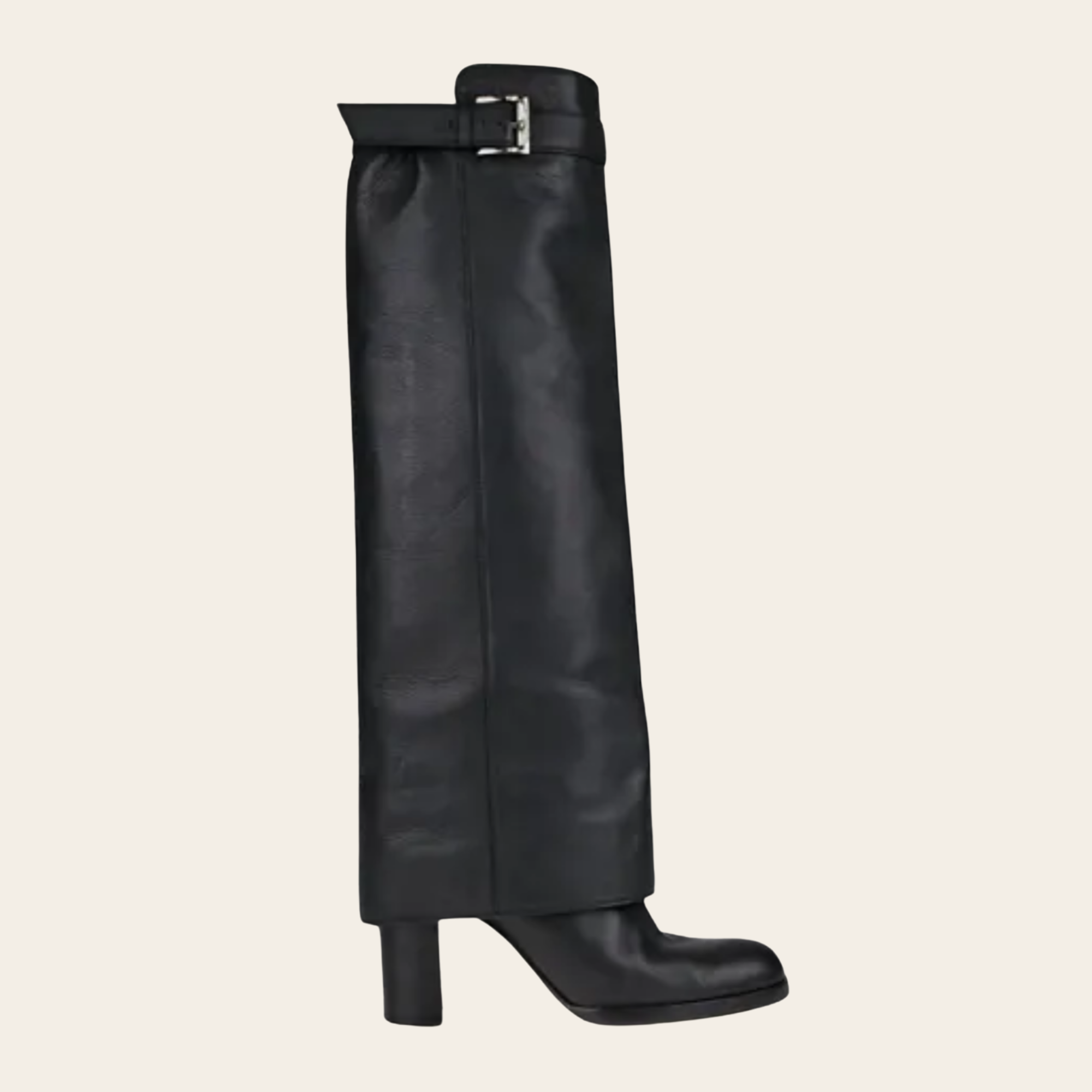 CHANEL - Gaiter Knee-High Leather Boots 39