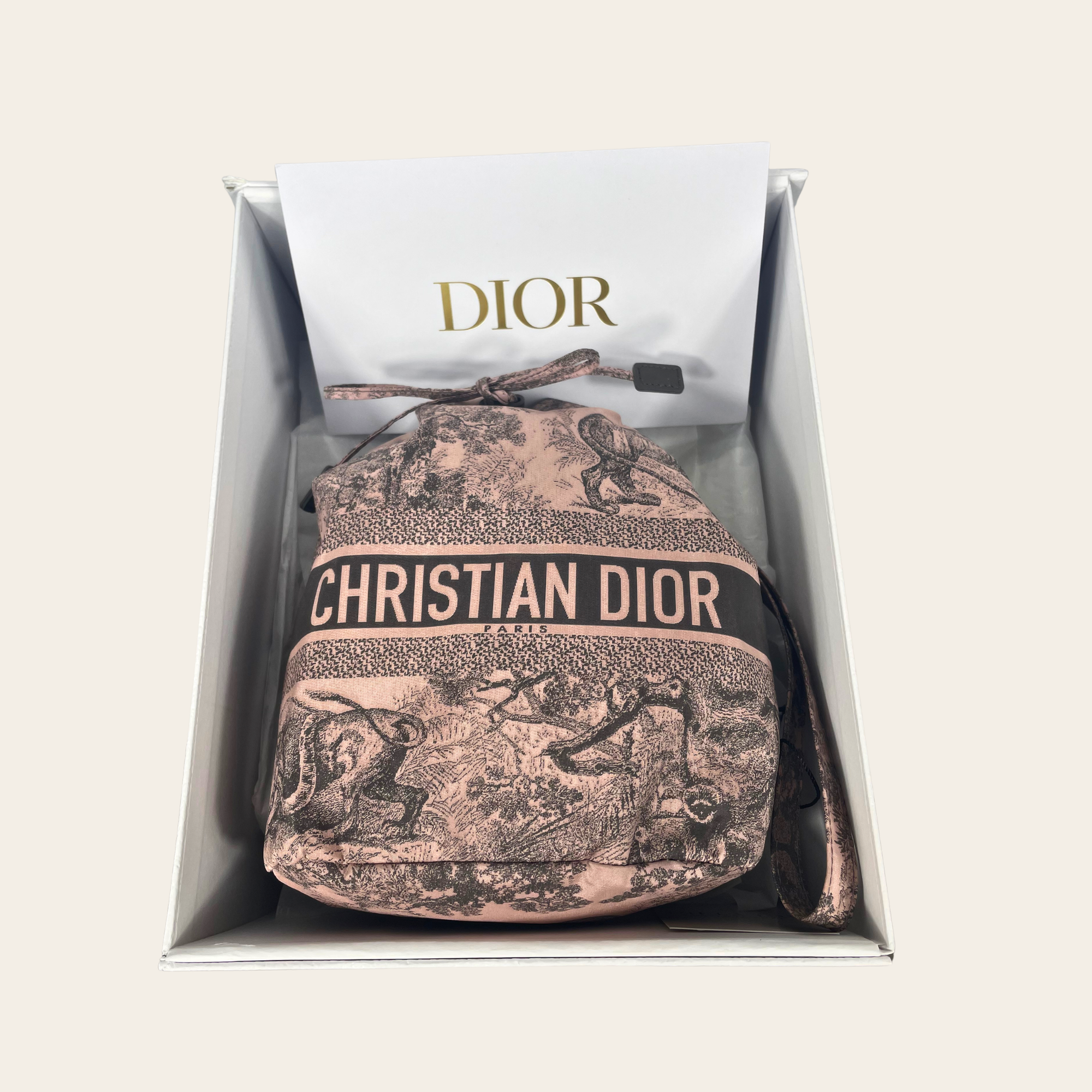 CHRISTIAN DIOR - Toile de Jouy Drawstring Bucket Bag