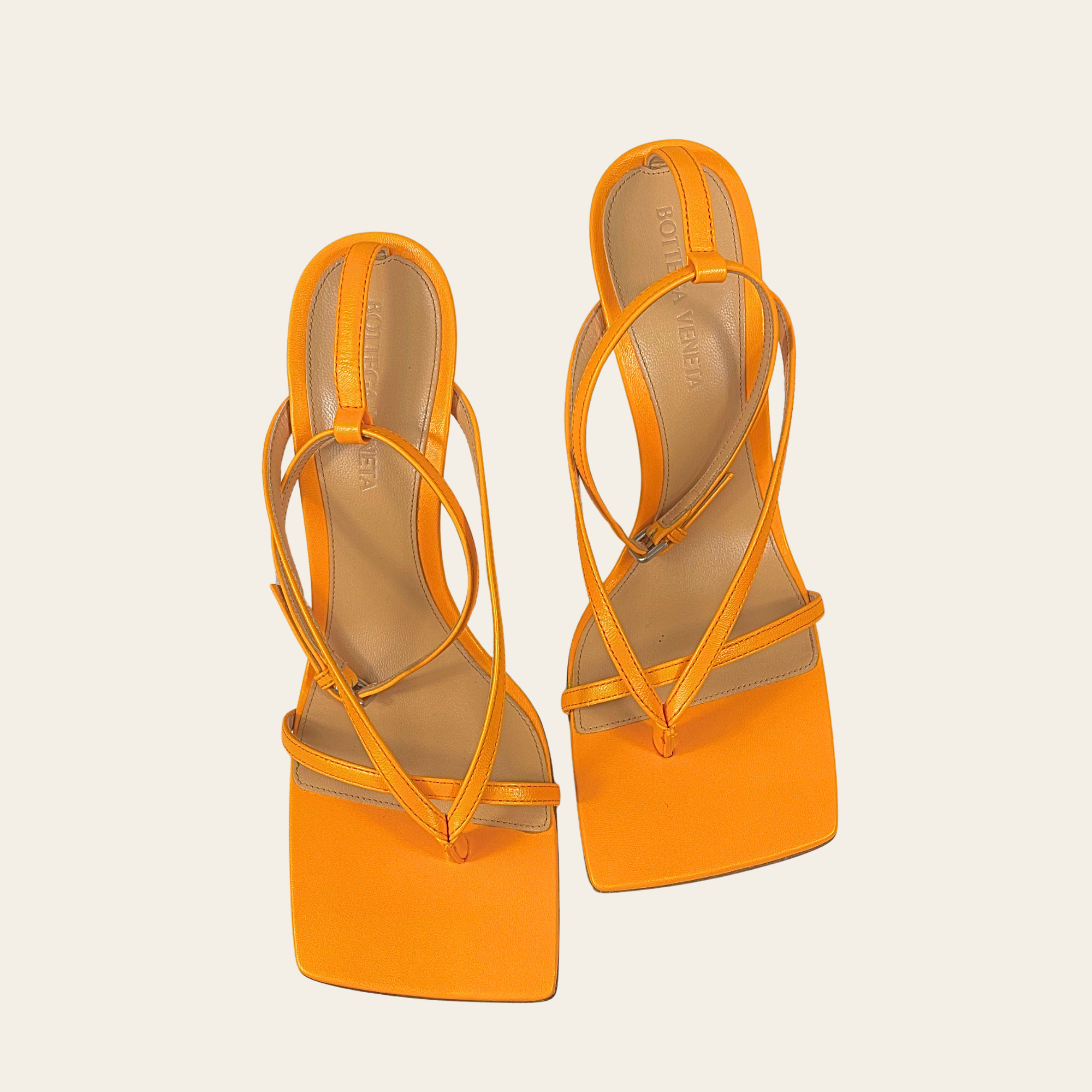 BOTTEGA VENETA - Square-Toe Strappy Leather Sandals 36