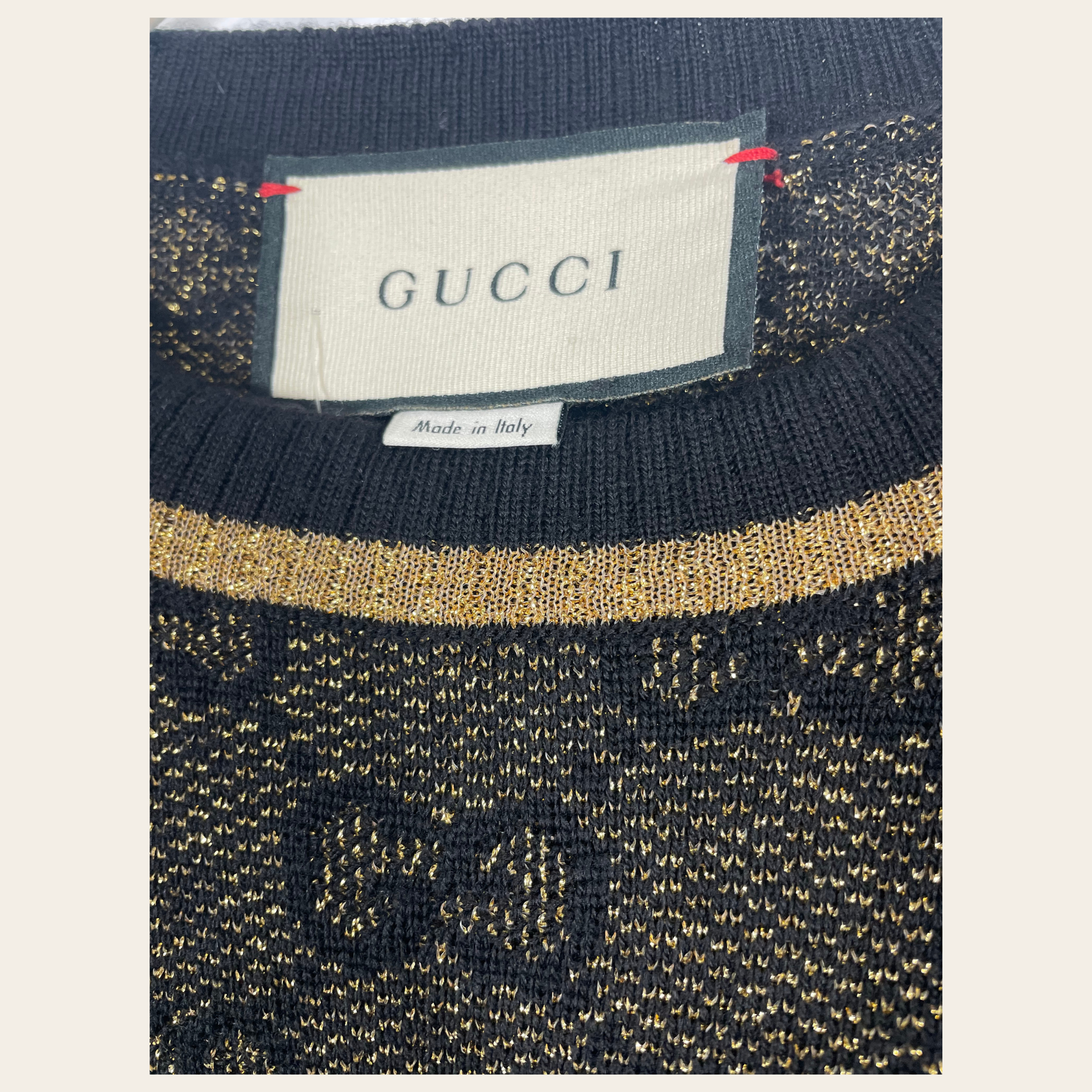 GUCCI - GG Lurex Monogram Knit Top SMALL