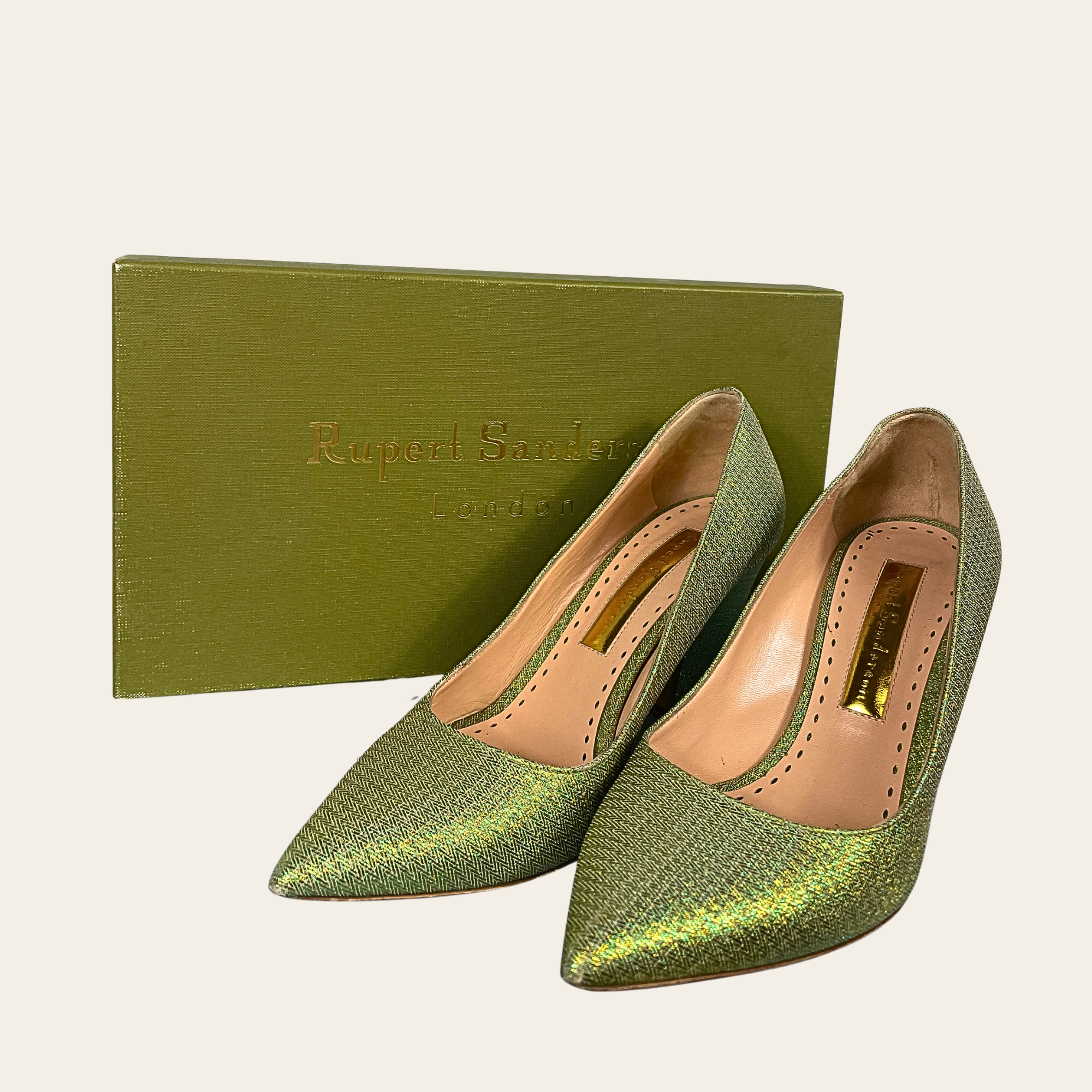 RUPERT SANDERSON LONDON - Pierrot Delta Glitter Bottle Pumps, 38