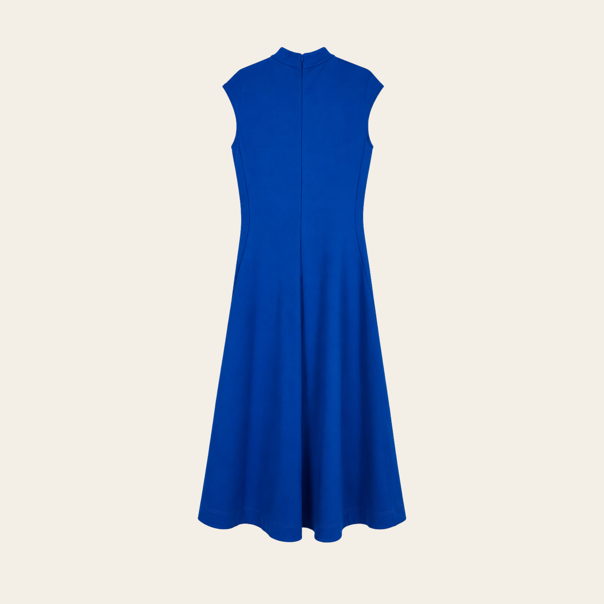 ME+EM — Robe longue bleu royal en jersey de viscose mélangée à col montant zippé, taille 10 US / 42 EU