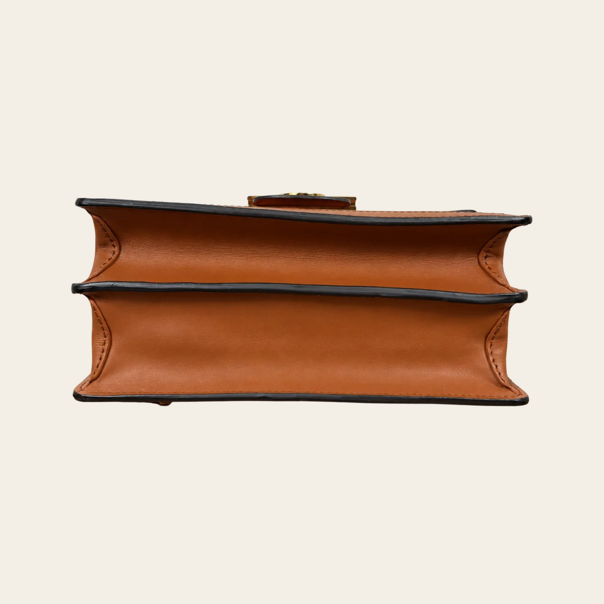 LOUIS VUITTON — Sac Dauphine MM en cuir tricolore crème, cognac et rose framboise