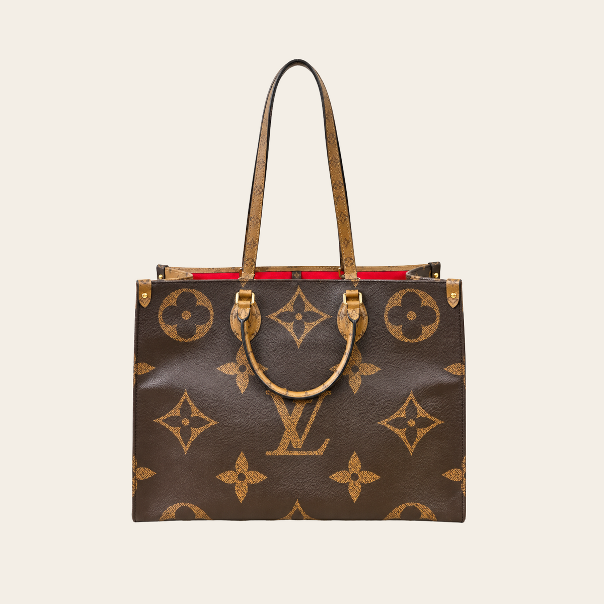 LOUIS VUITTON — Sac OnTheGo GM en toile Monogram Giant Reverse marron