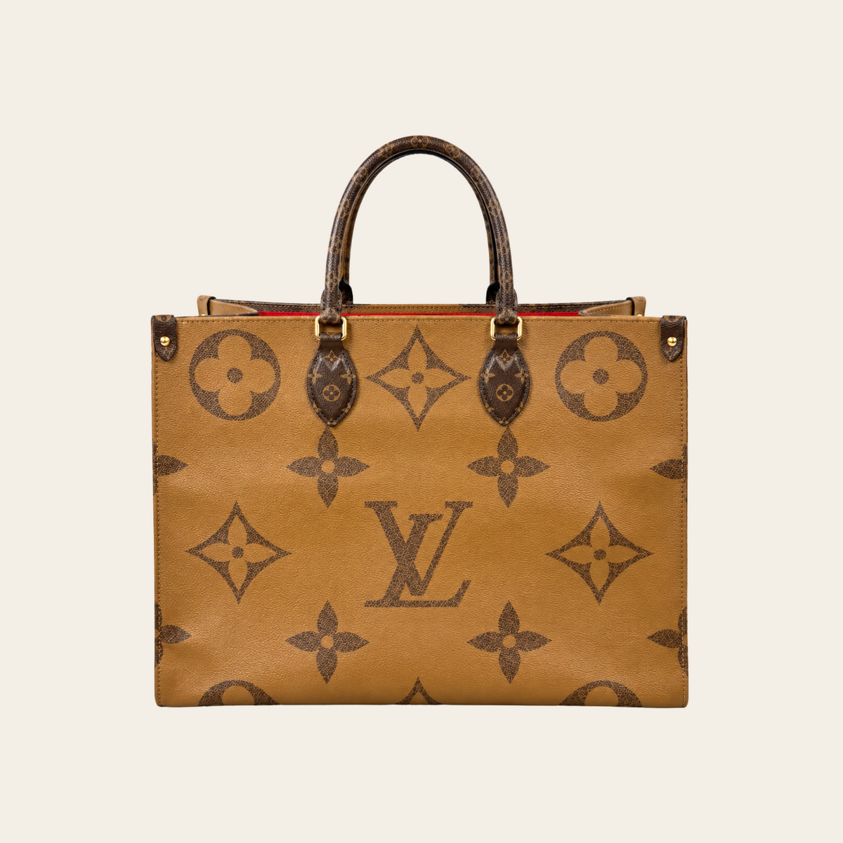LOUIS VUITTON — Sac OnTheGo GM en toile Monogram Giant Reverse marron