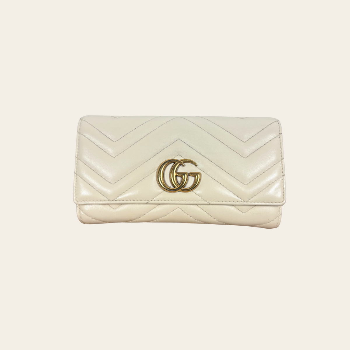 GUCCI — Portefeuille continental GG Marmont en cuir matelassé