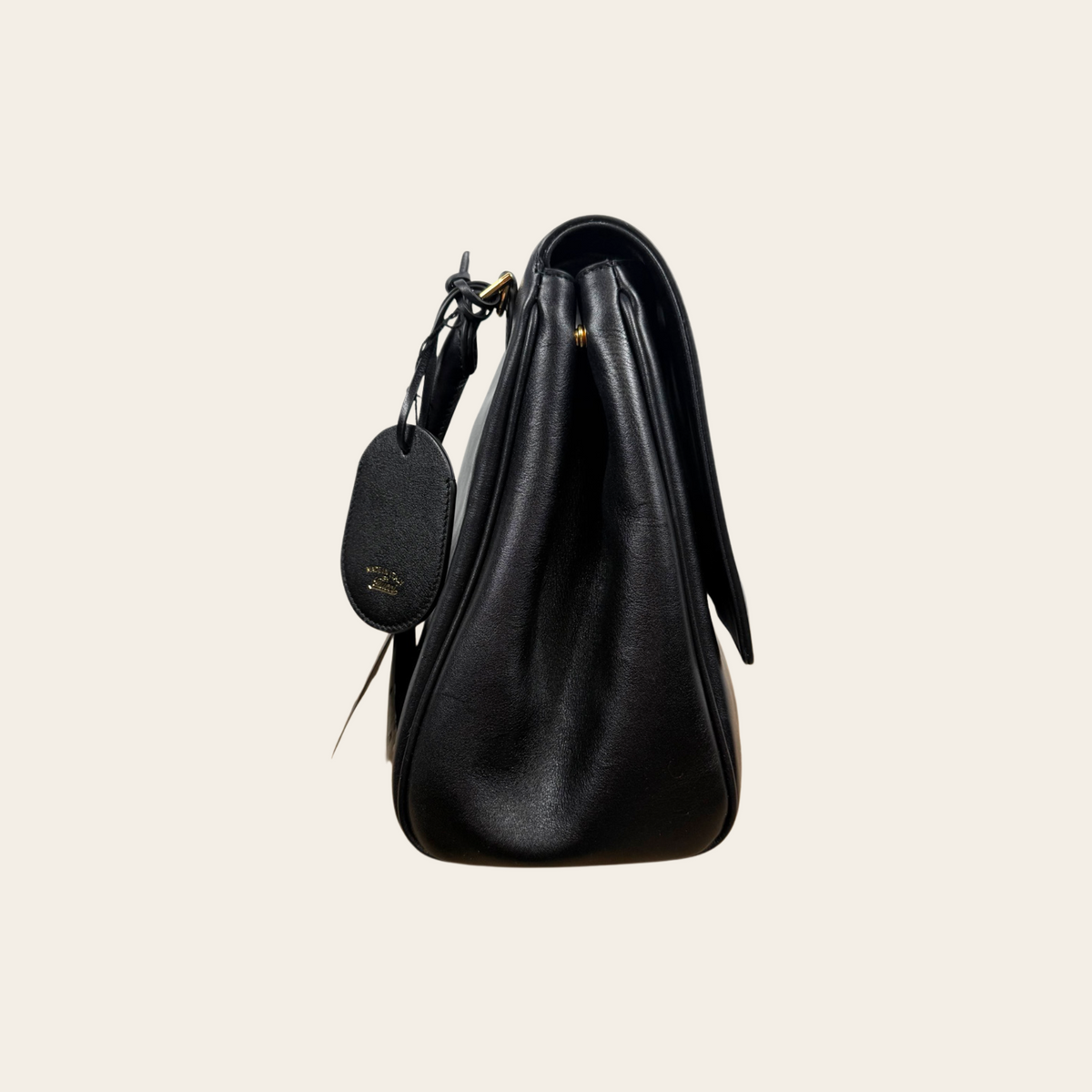 GUCCI — Sac Paparazzo Large en cuir noir avec bande Web verte et rouge et mors Horsebit
