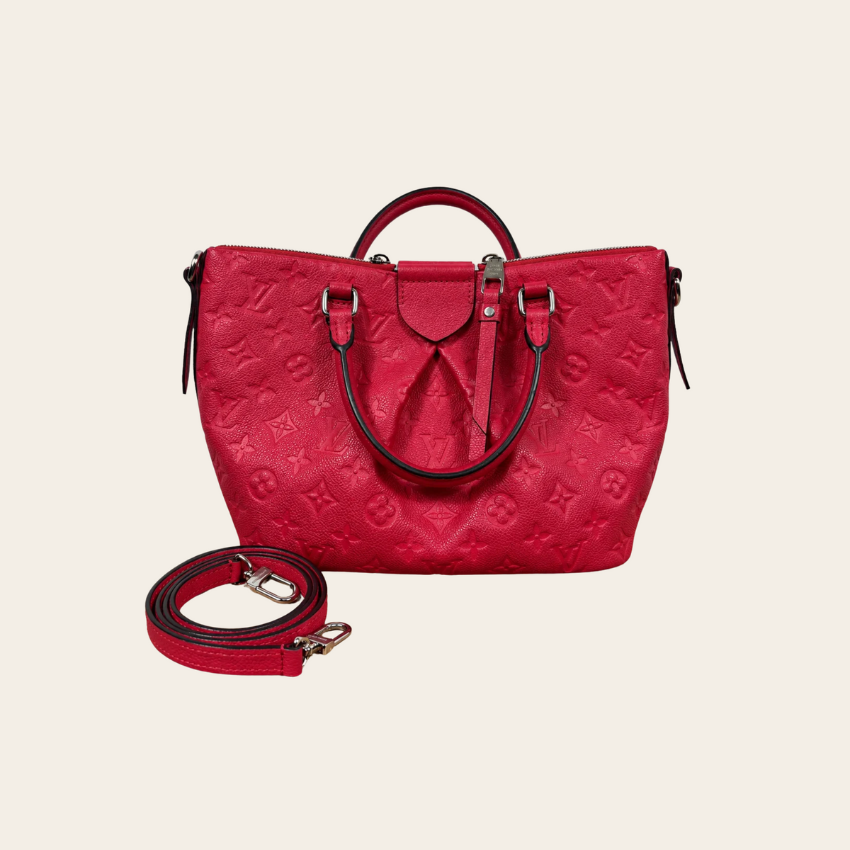 LOUIS VUITTON — Sac Mazarine PM en cuir Monogram Empreinte rouge Cerise