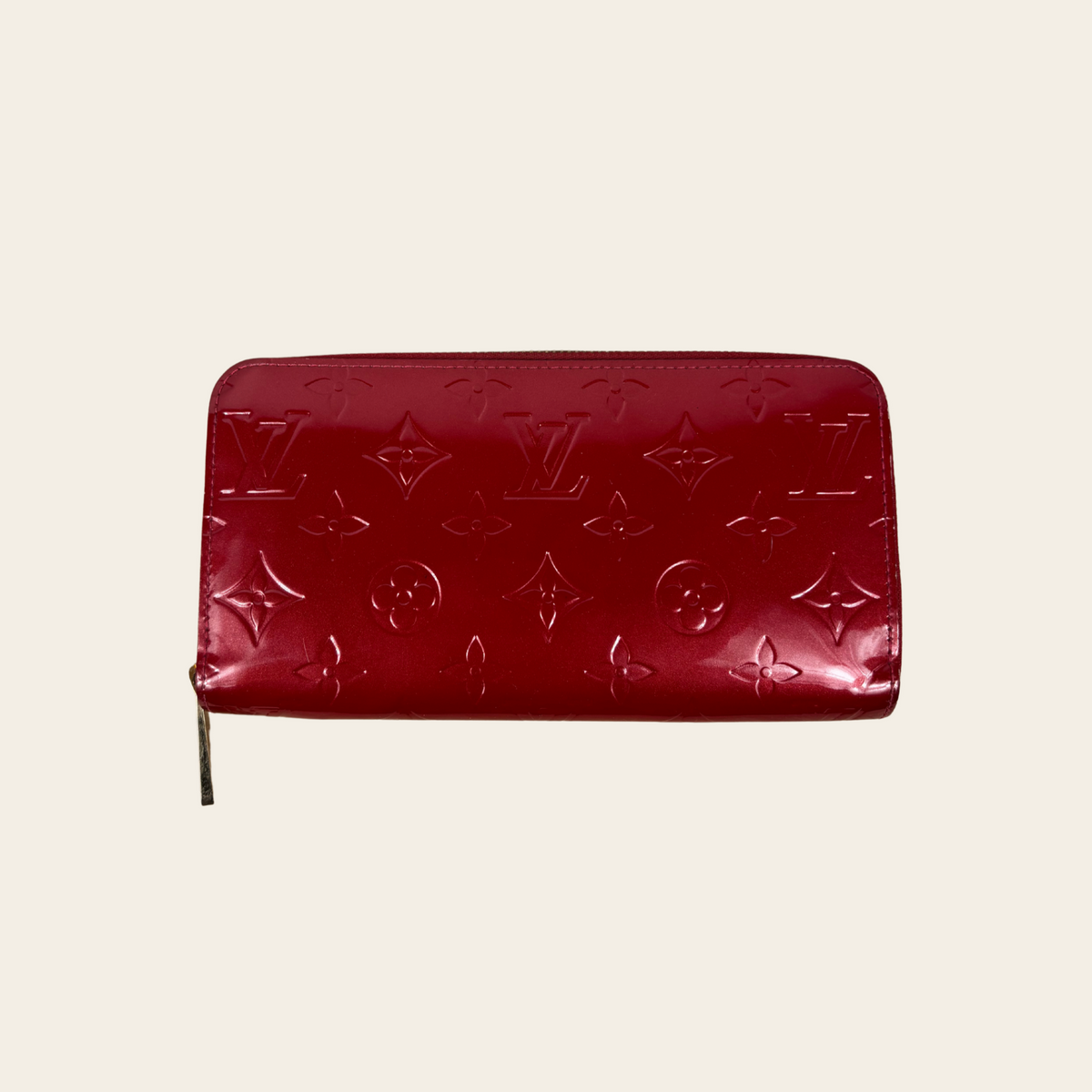 LOUIS VUITTON — Portefeuille Zippy en cuir Monogram Vernis Pomme d'amour