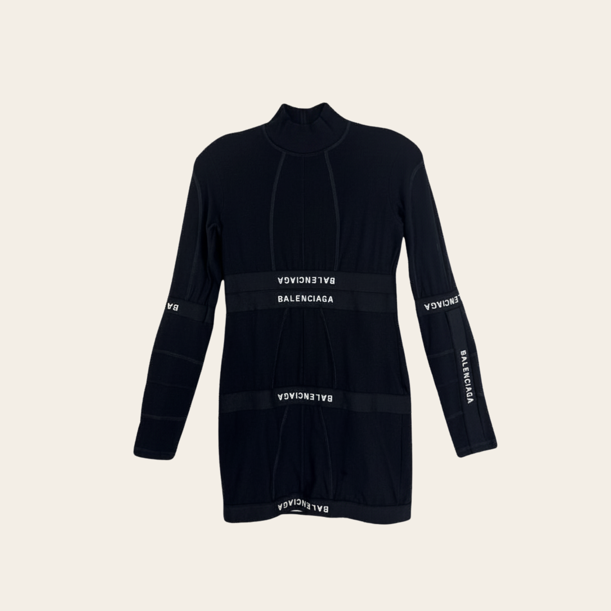 BALENCIAGA – Robe logo compression knit, M