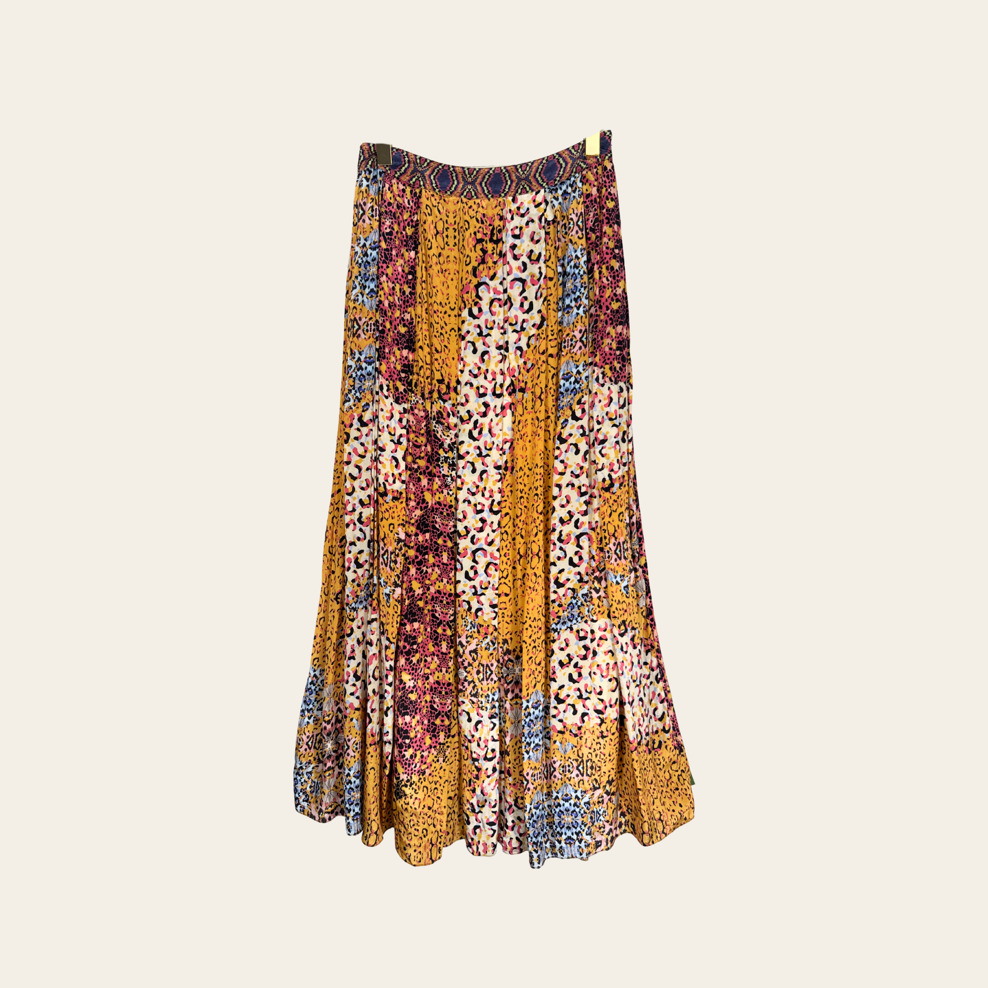 BHANUNI by Jyoti – Jupe midi plissée imprimé patchwork, S